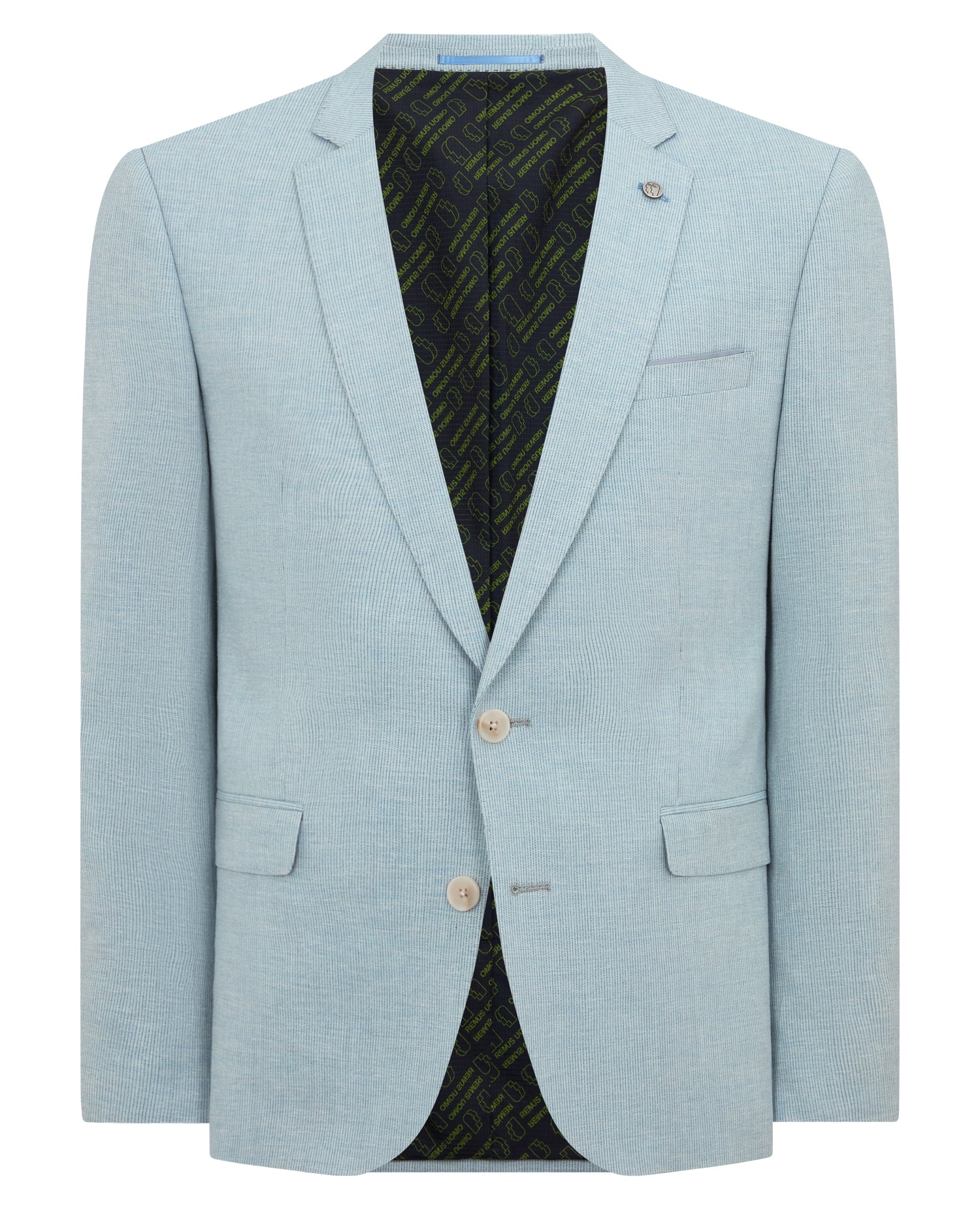 Slim Fit Linen-Blend Micro Pinstripe Suit Jacket - Image 6