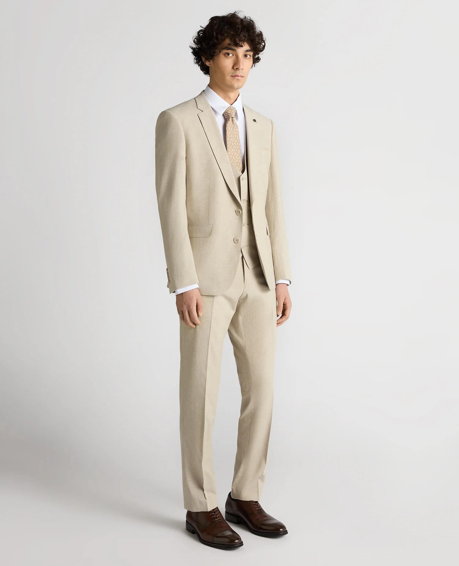 Slim Fit Linen-Blend Micro Pinstripe Suit Jacket - Image 2