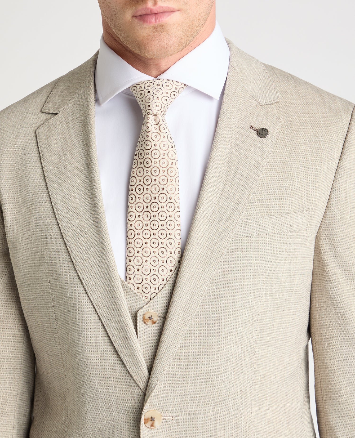 Slim Fit Linen-Blend Suit Jacket - Image 4