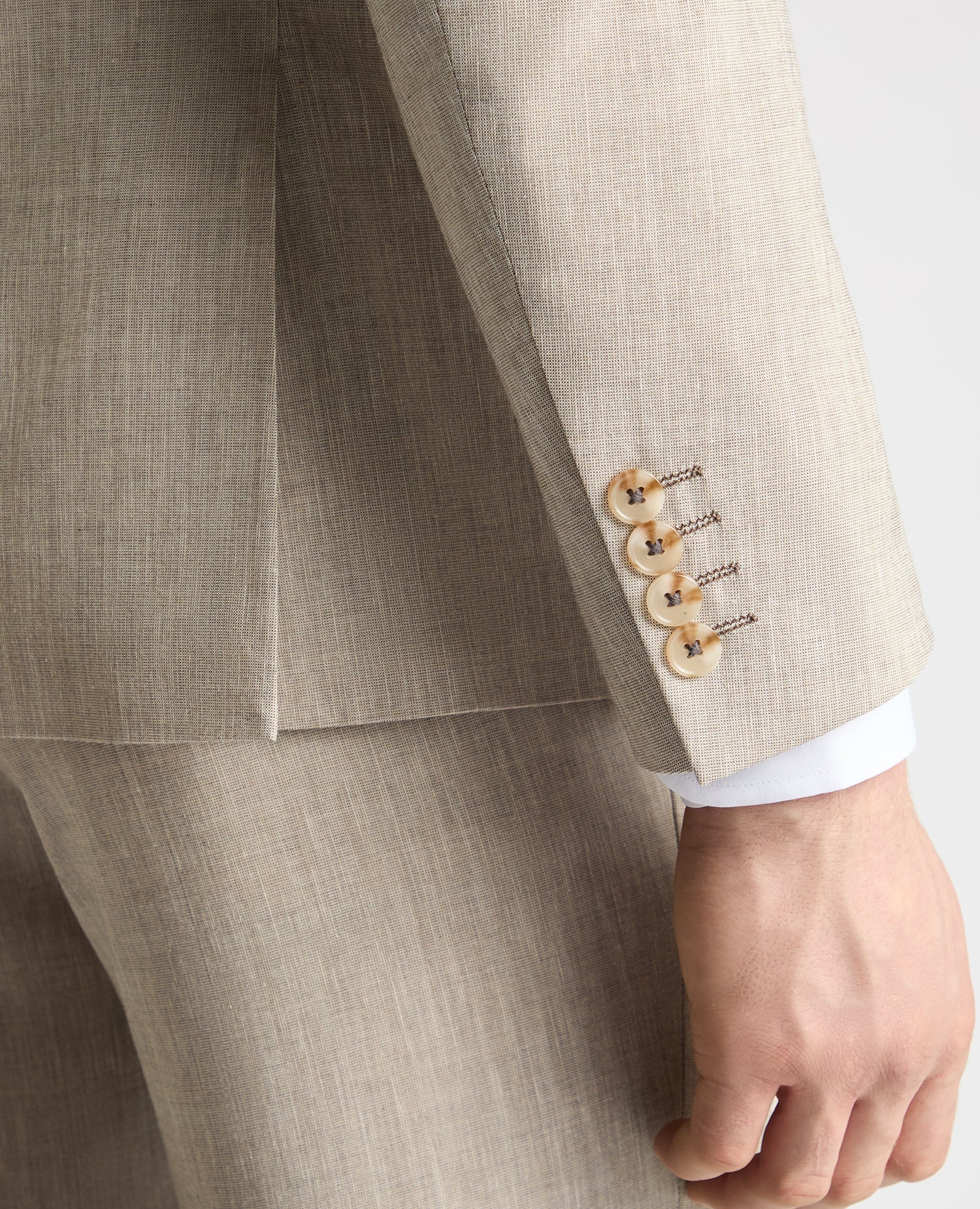 Slim Fit Linen-Blend Suit Jacket - Image 5