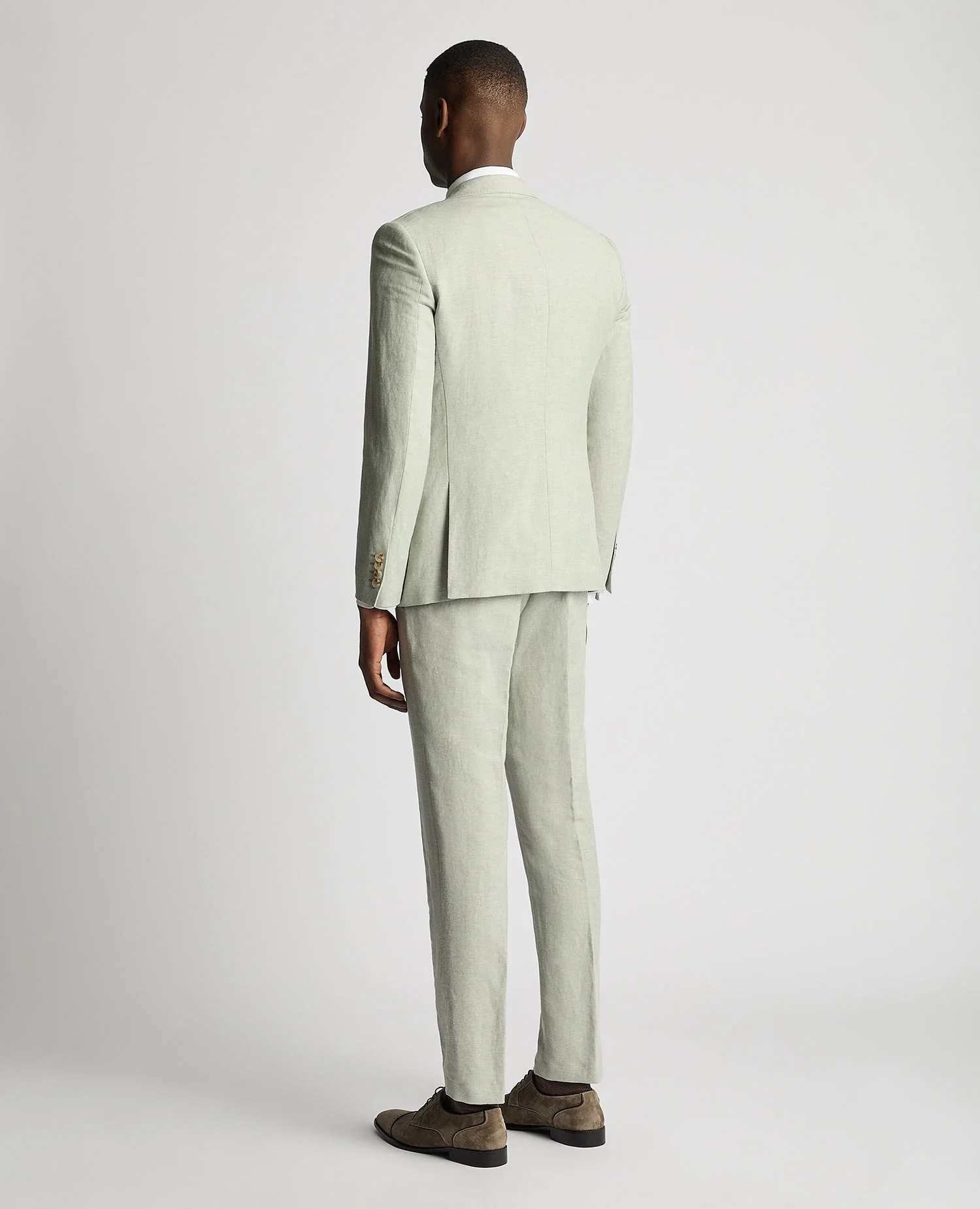 Slim Fit Linen-Blend Suit Jacket - Image 3