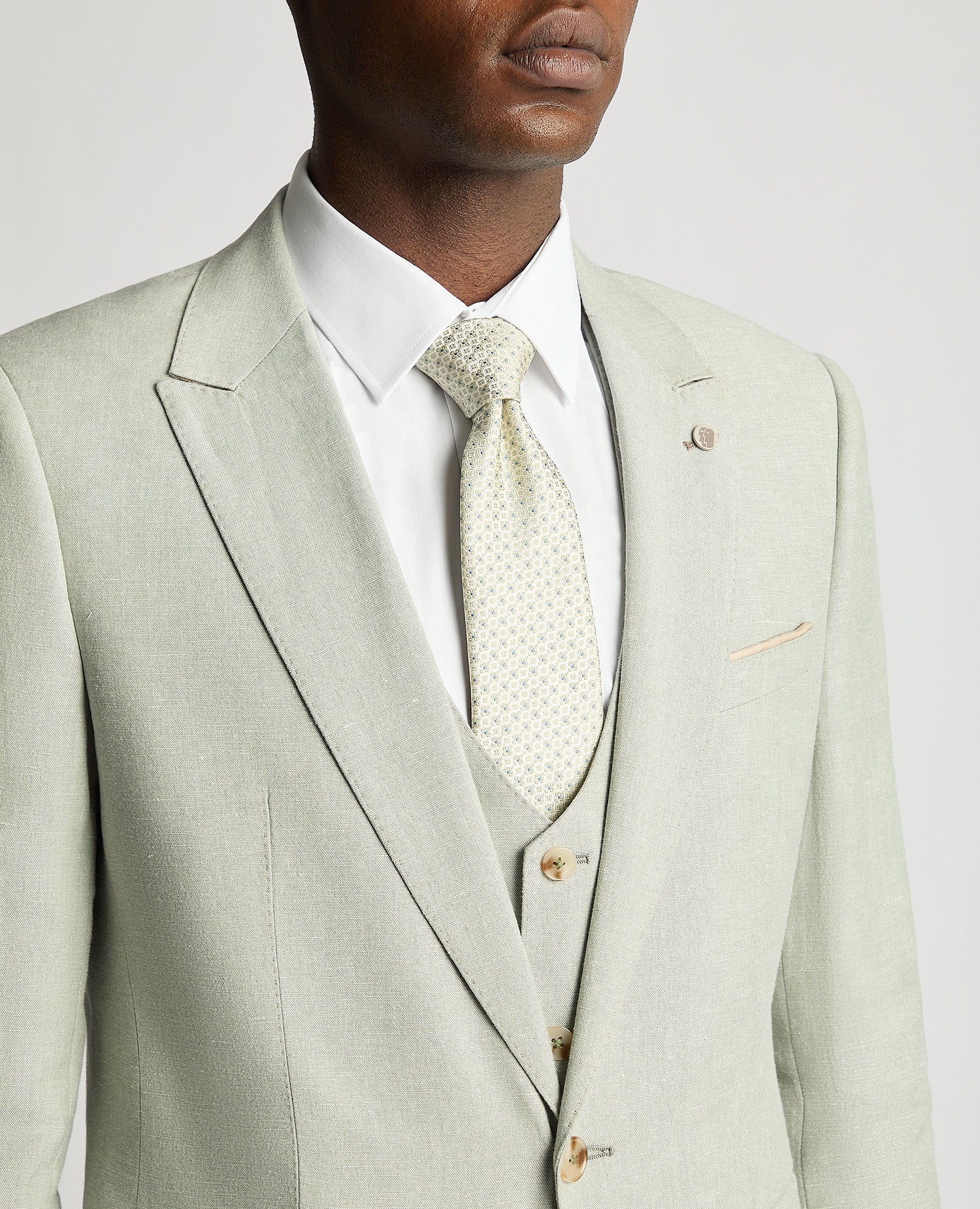 Slim Fit Linen-Blend Suit Jacket - Image 4