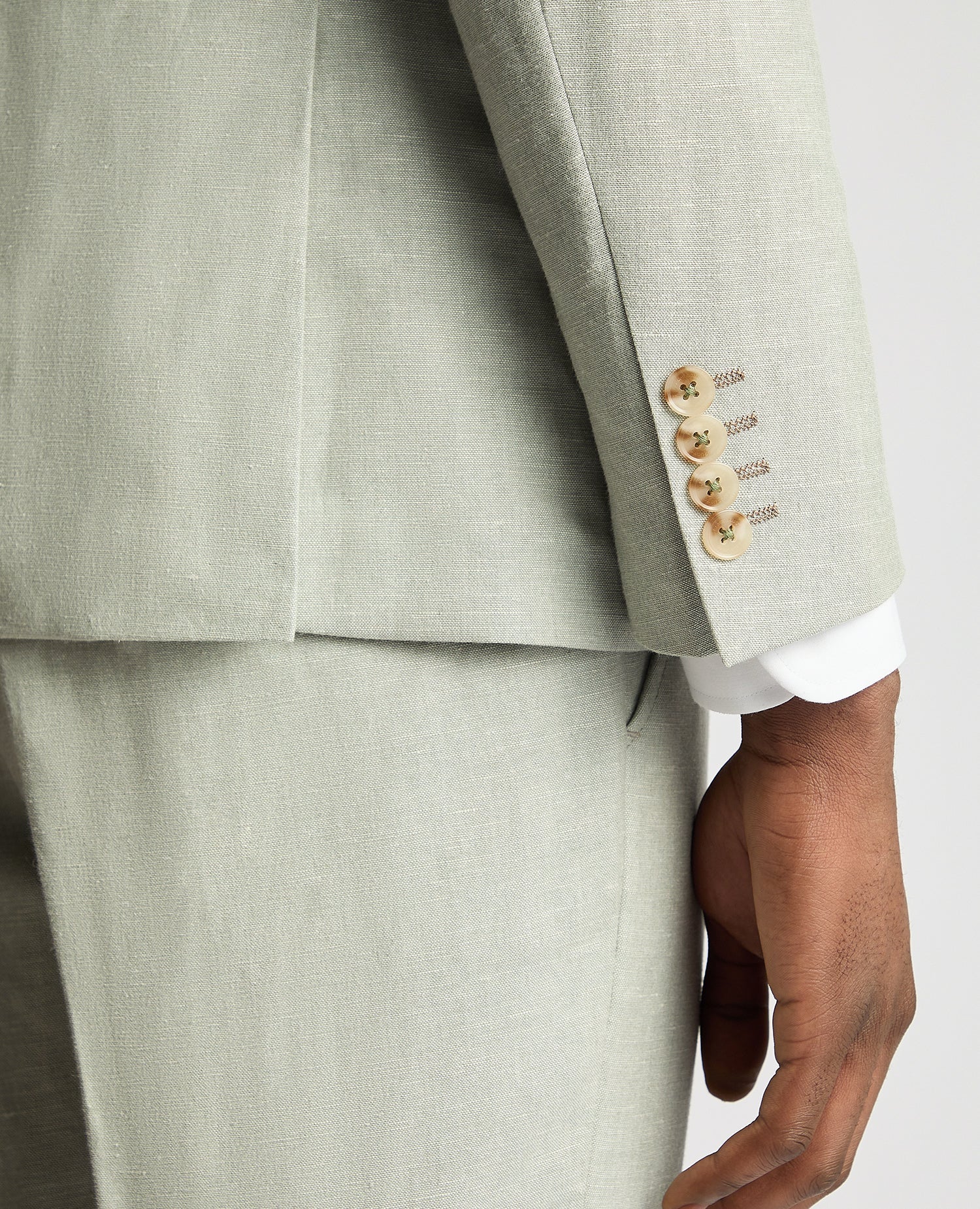 Slim Fit Linen-Blend Suit Jacket - Image 5