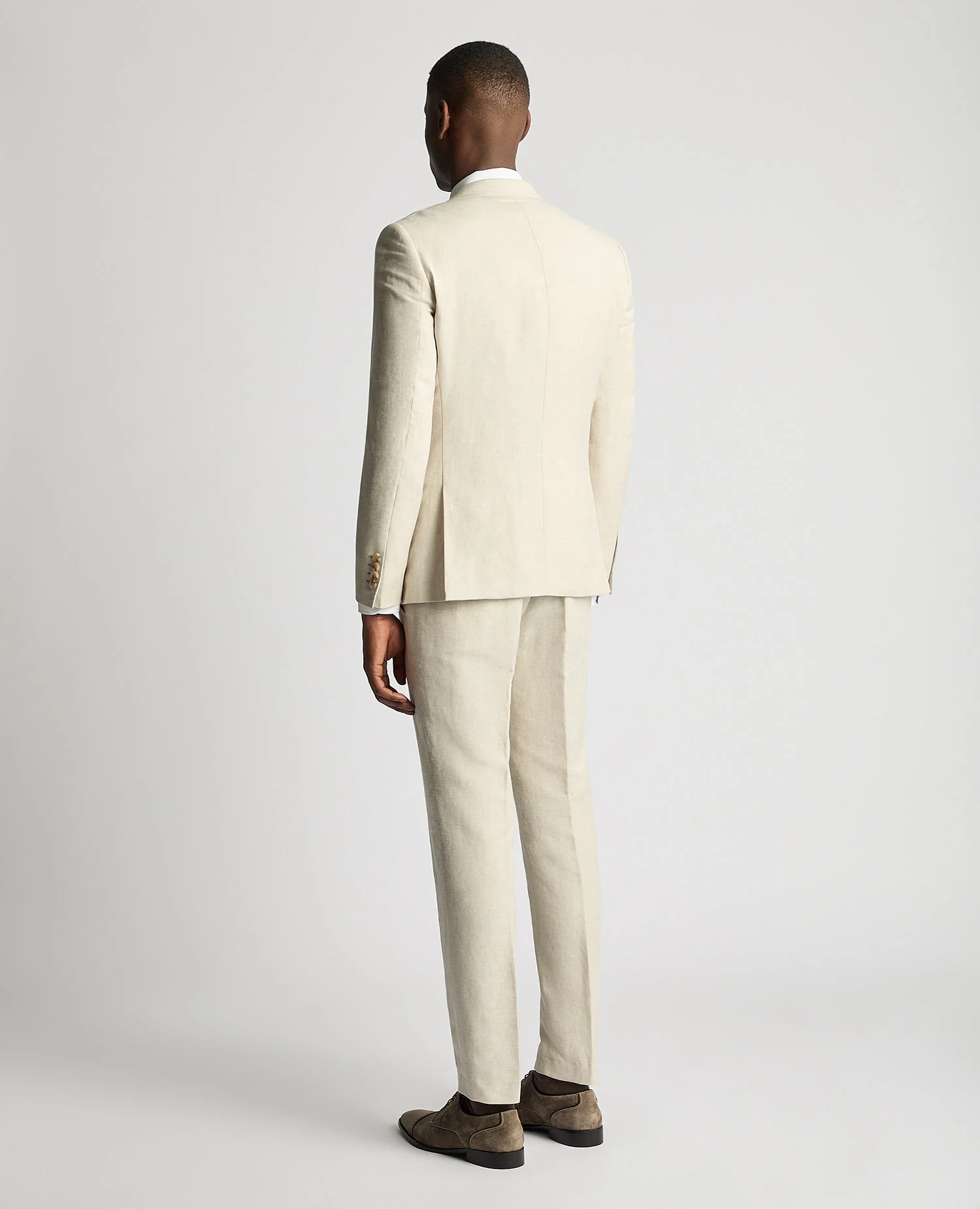 Slim Fit Linen-Blend Suit Jacket - Image 3