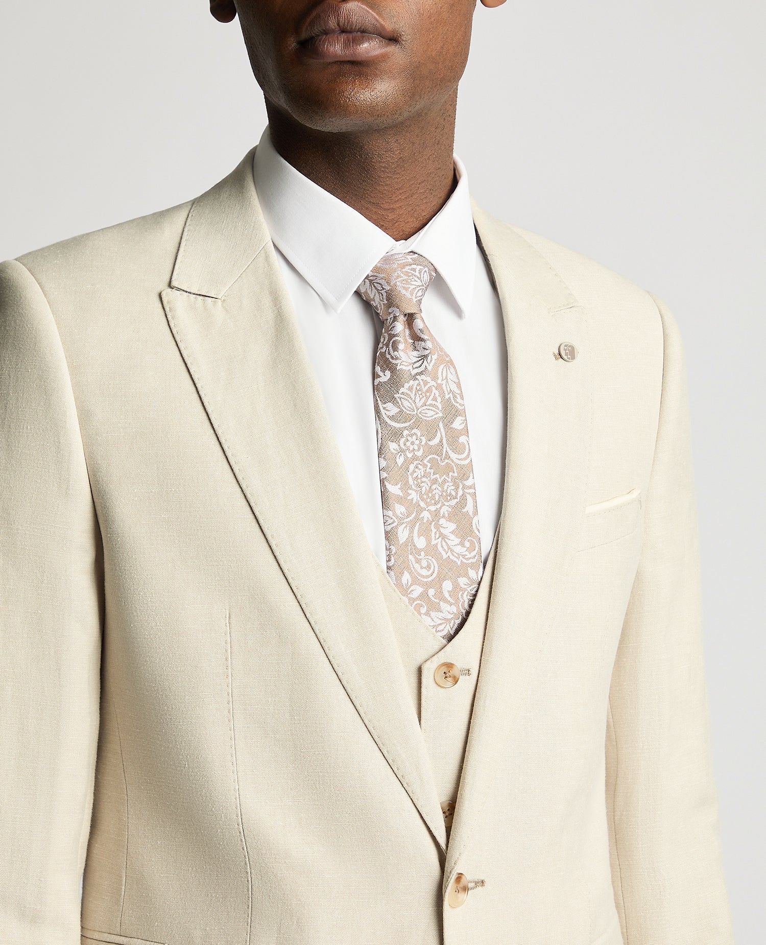 Slim Fit Linen-Blend Suit Jacket - Image 4