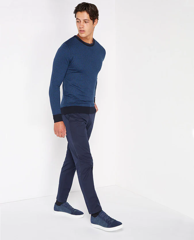 Slim Fit Merino Wool-Blend Crew Neck Sweater - Image 3