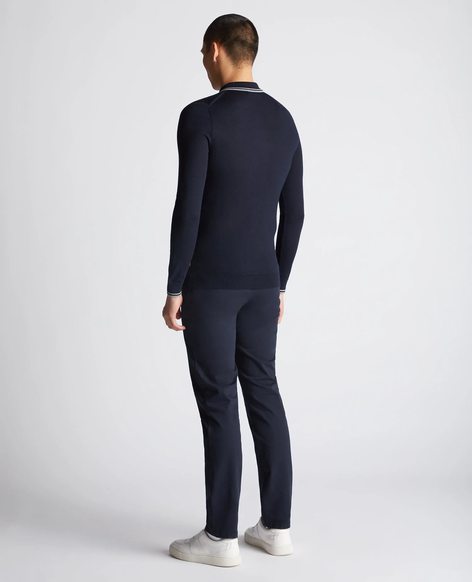 Slim Fit Merino Wool Knitted Polo - Image 3