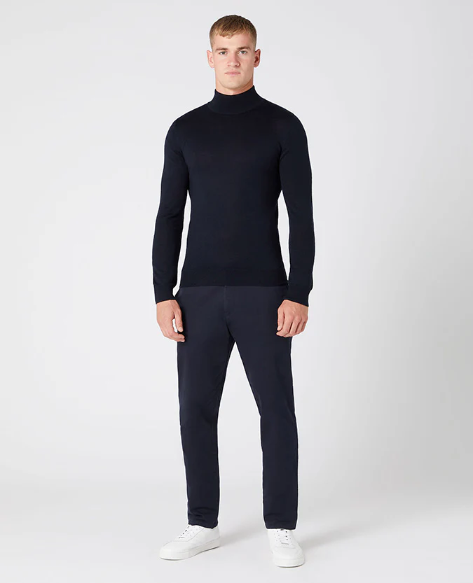 Slim Fit Merino Wool-Blend Turtle Neck - Image 2