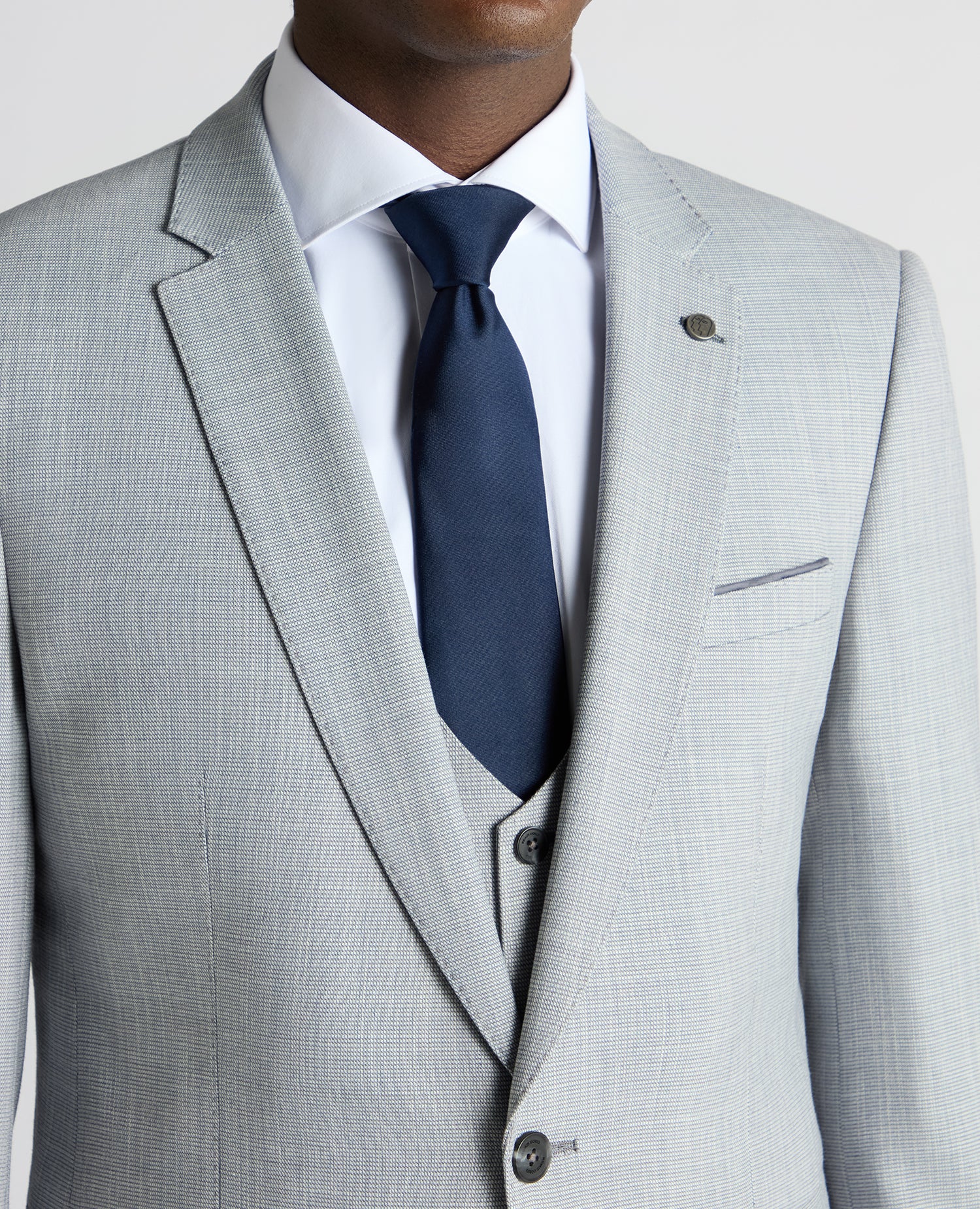 Slim Fit Micro Houndstooth Suit Jacket - Image 5