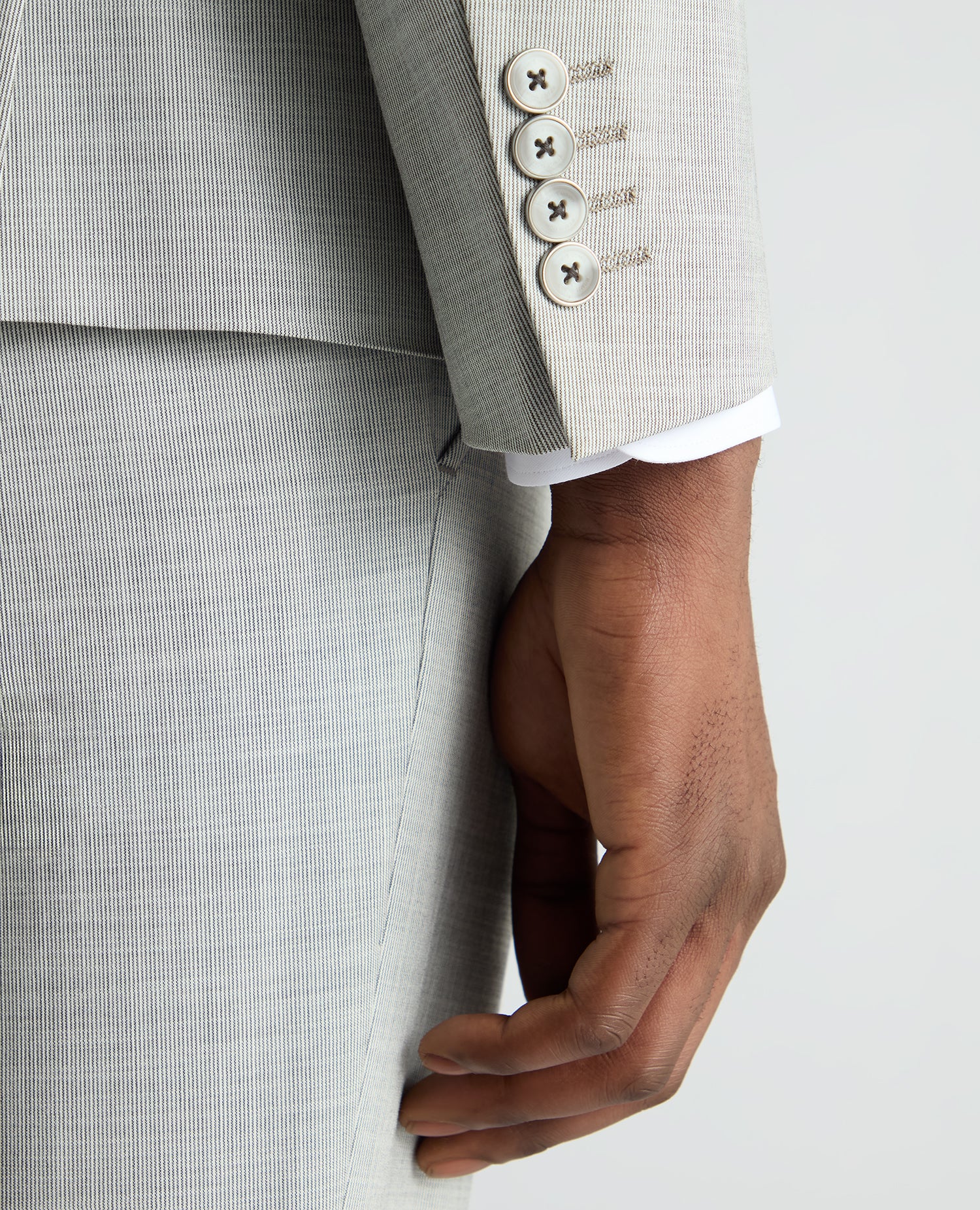 Slim Fit Stretch Micro Pinstripe Suit Jacket - Image 5