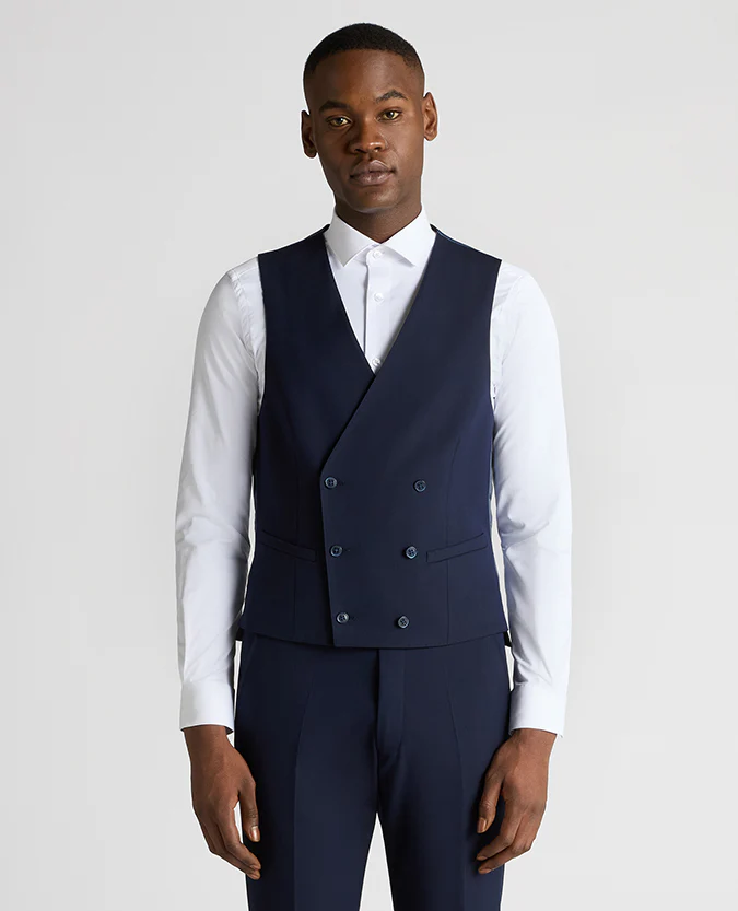 Slim fit polyviscose stretch waistcoat