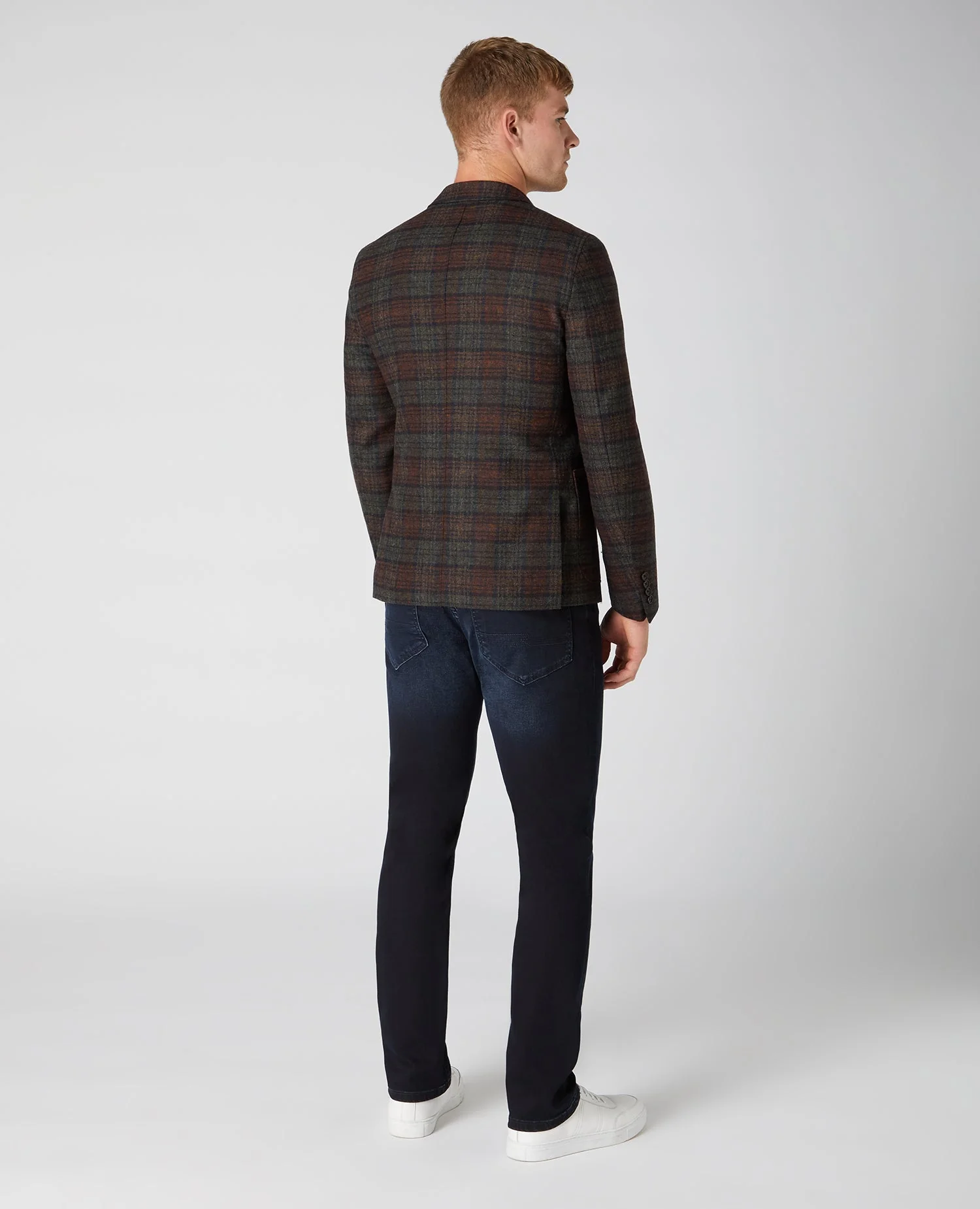 Slim Fit Pure Wool Checked Jacket - Image 3