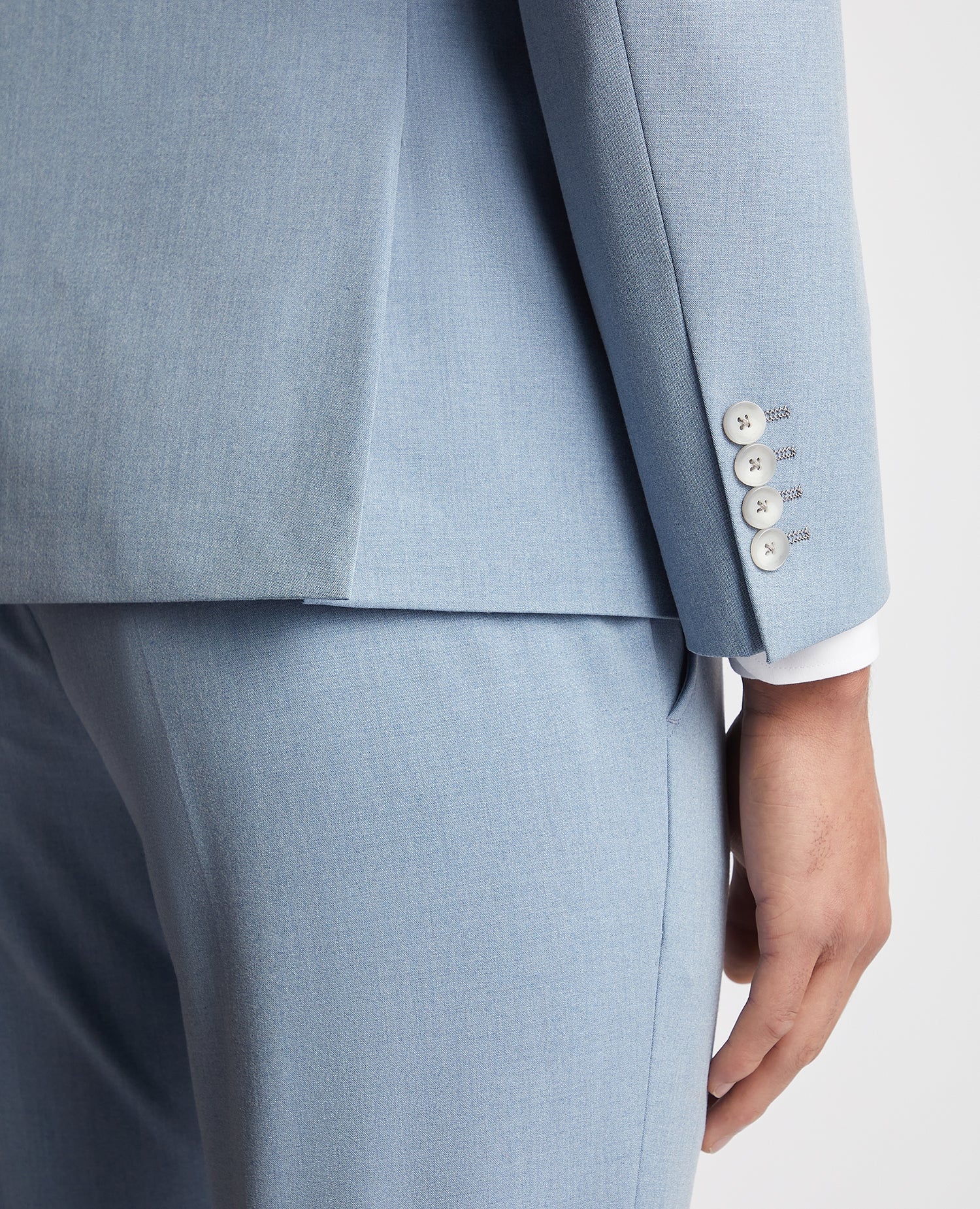 Slim Fit Stretch Double Breasted Suit Jacket - Image 5