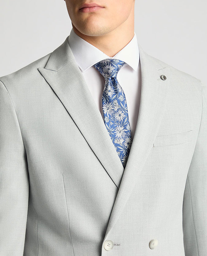Slim Fit Stretch Double Breasted Suit Jacket - Image 4