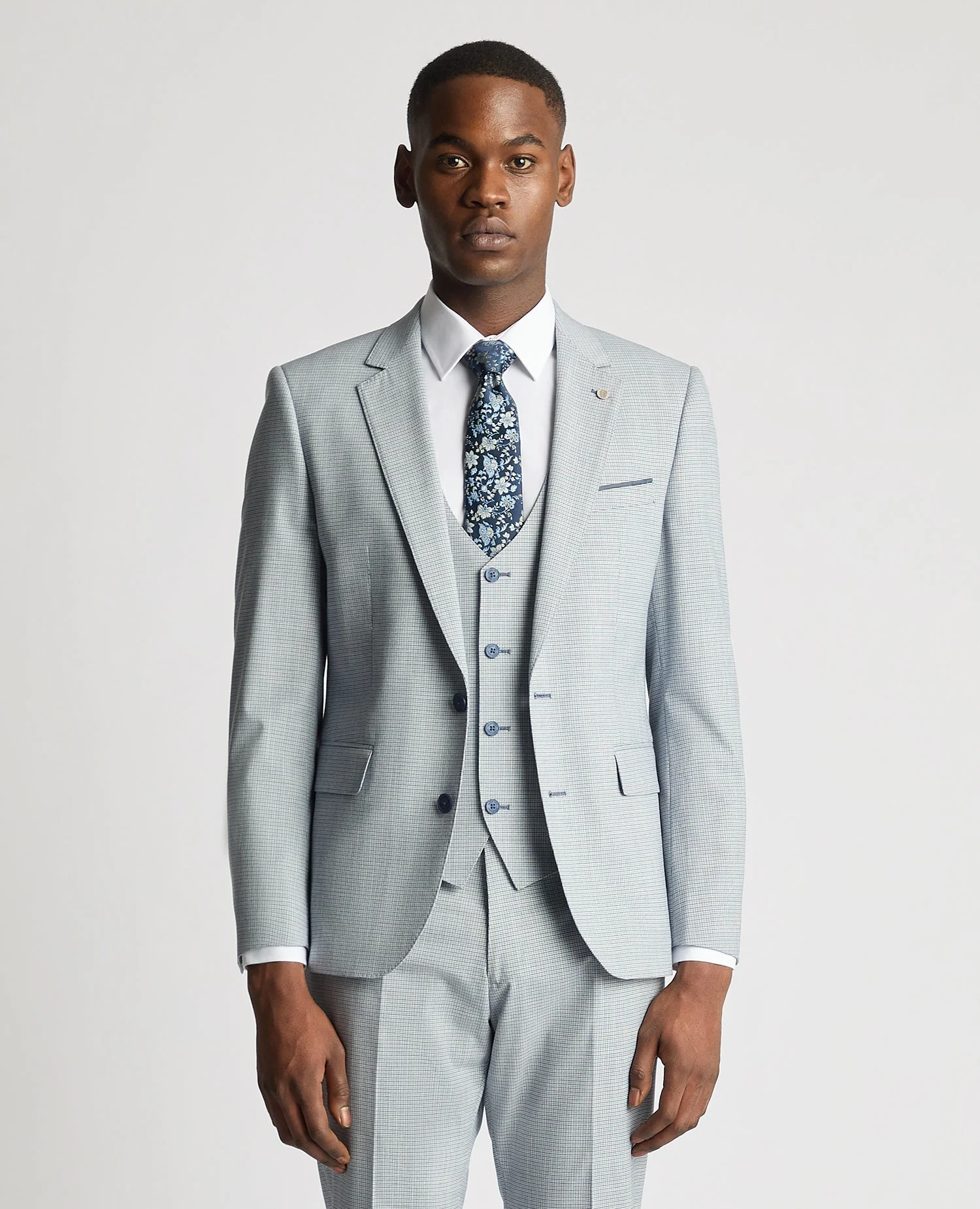 Slim Fit Micro Houndstooth Suit