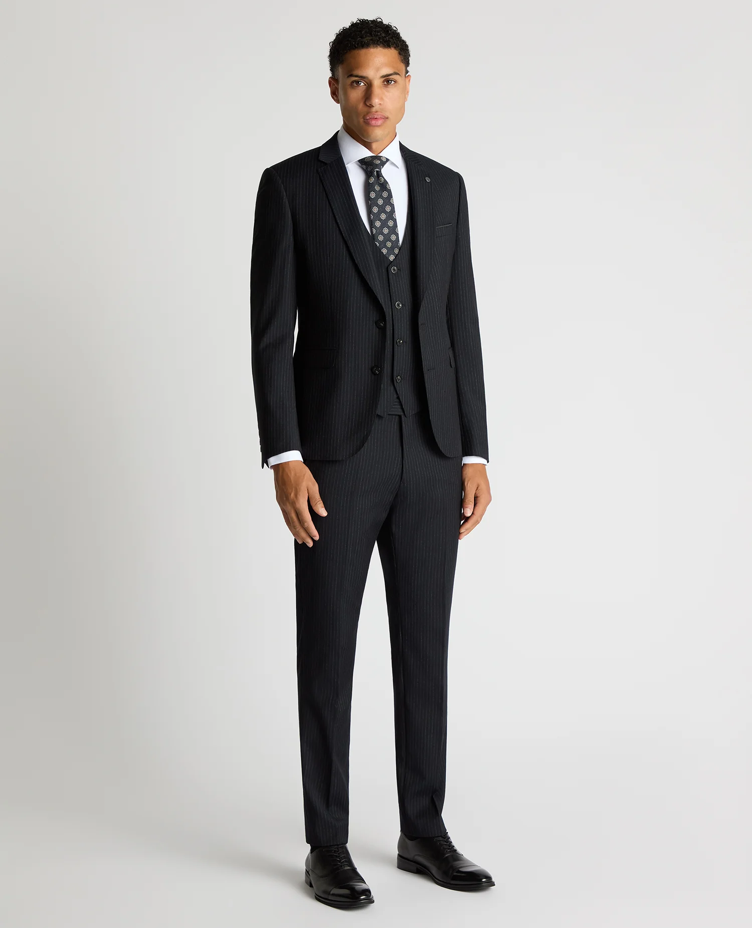Slim Fit Pinstripe Wool Rich Suit - Image 2
