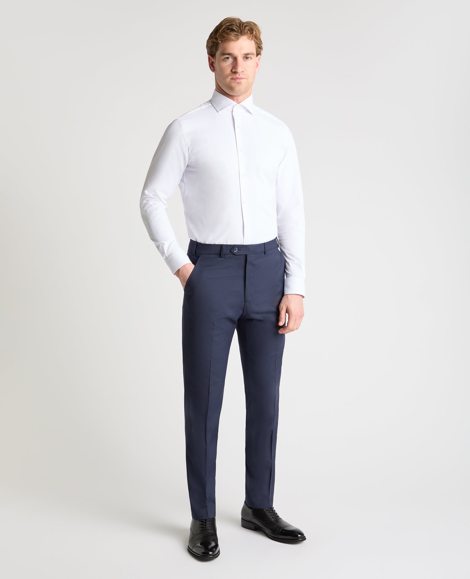 Slim leg polyviscose stretch formal trousers - Image 2