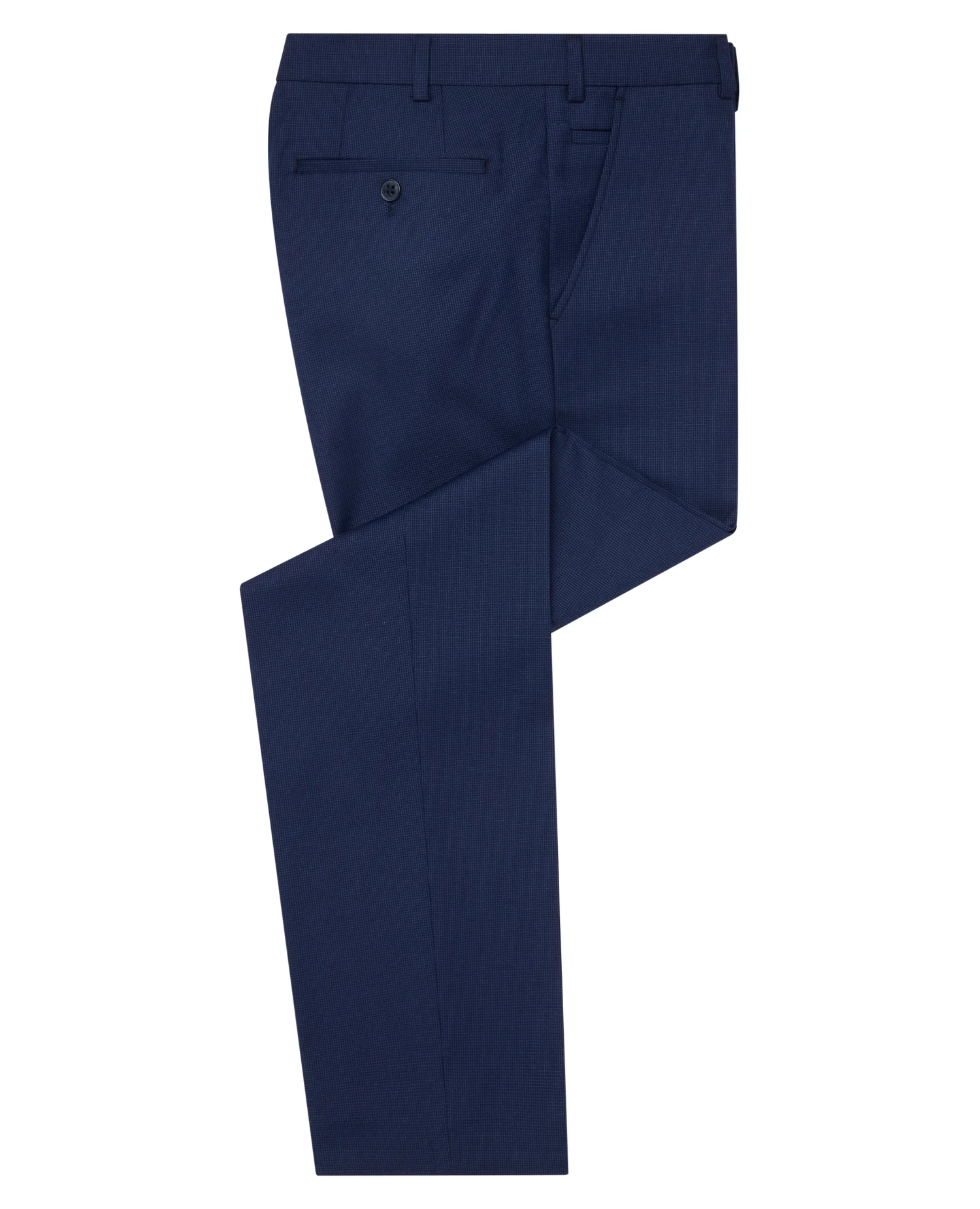 Slim Leg Checked Stretch Formal Trousers - Image 6