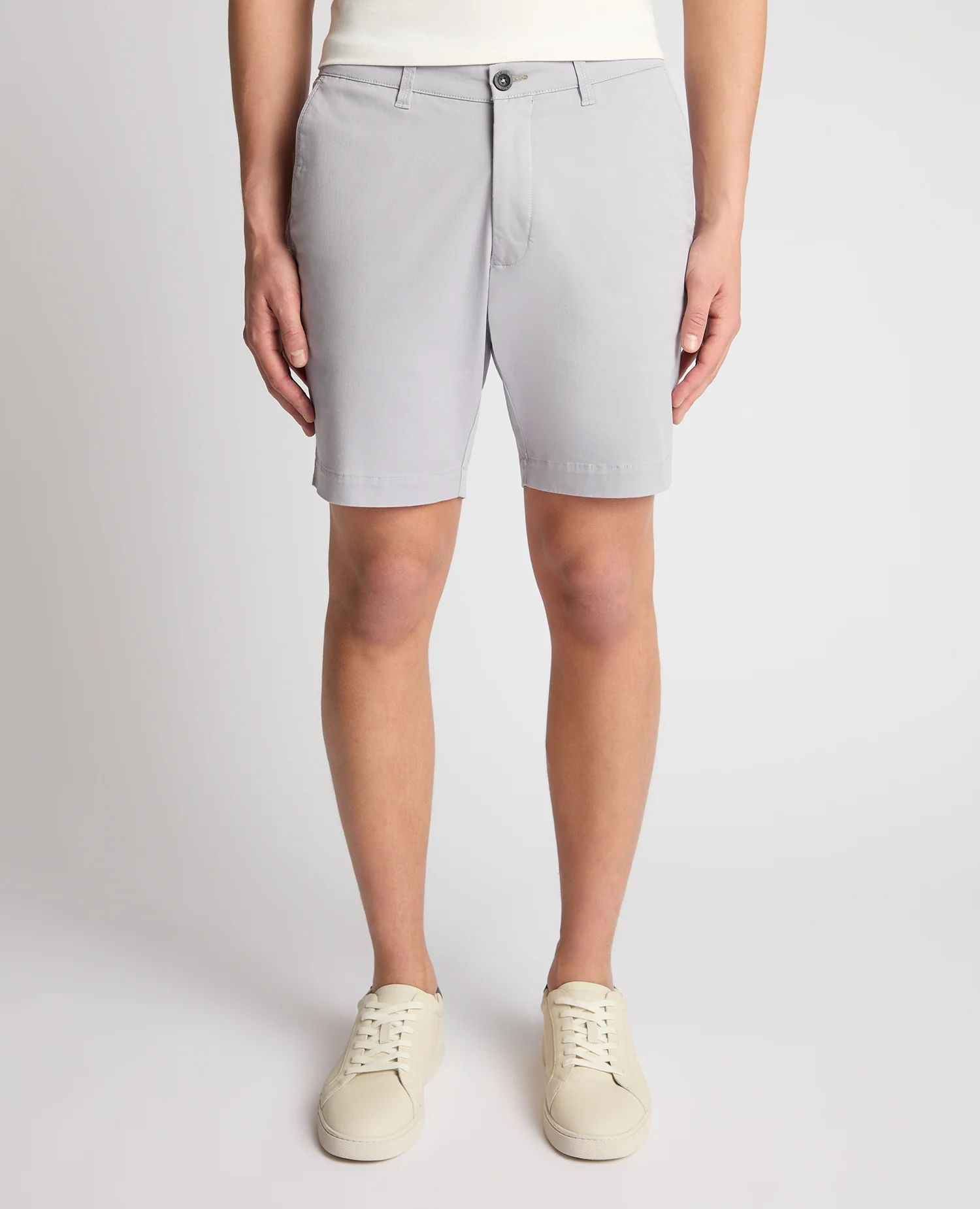 Purple Slim Leg Cotton-Stretch Chino Short