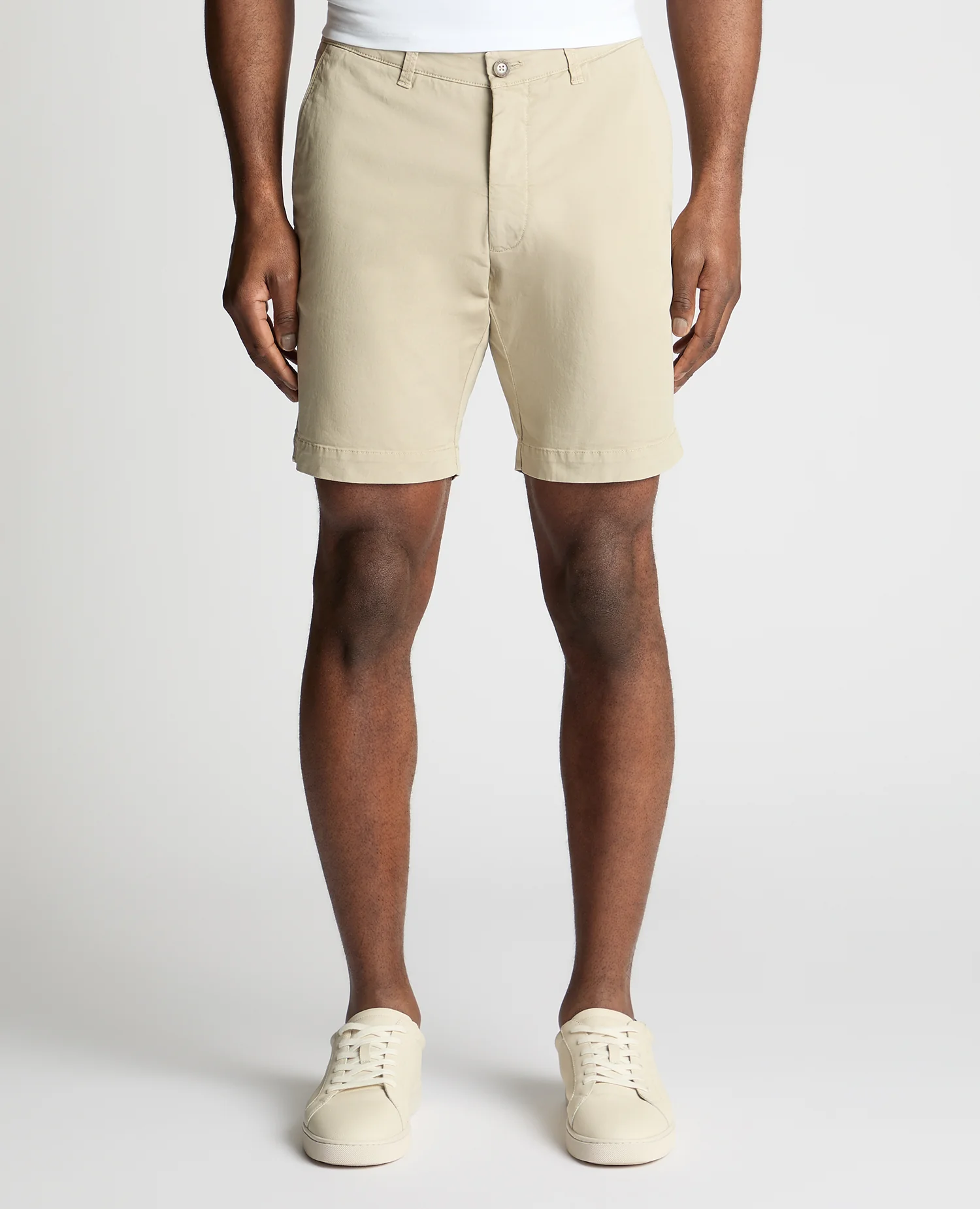 Stone Slim Leg Cotton-Stretch Chino Short
