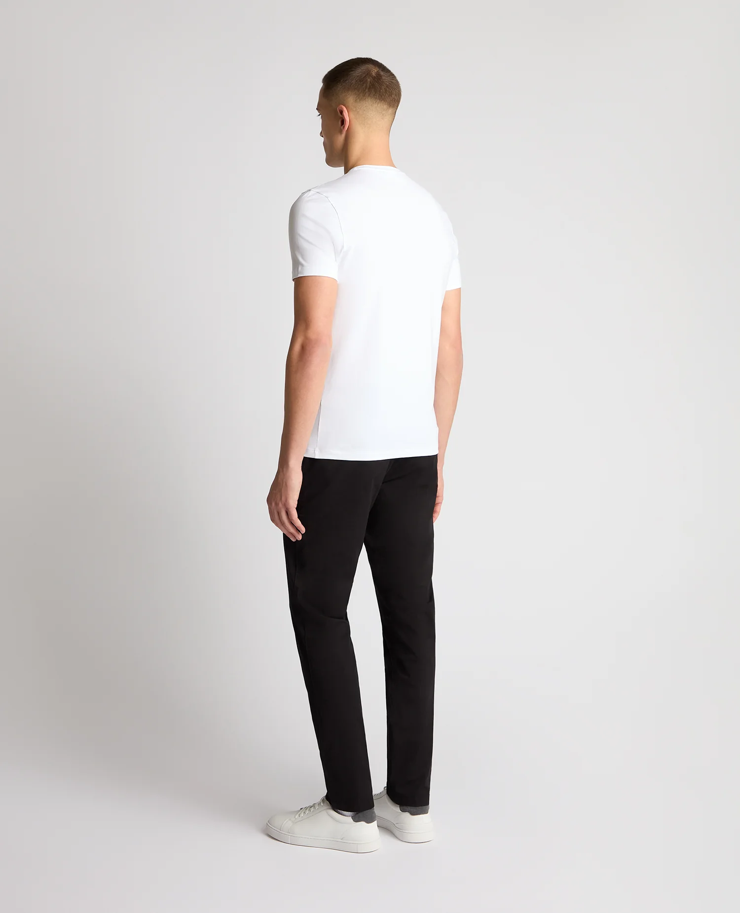Black Slim Leg Cotton-Stretch Chinos - Image 3