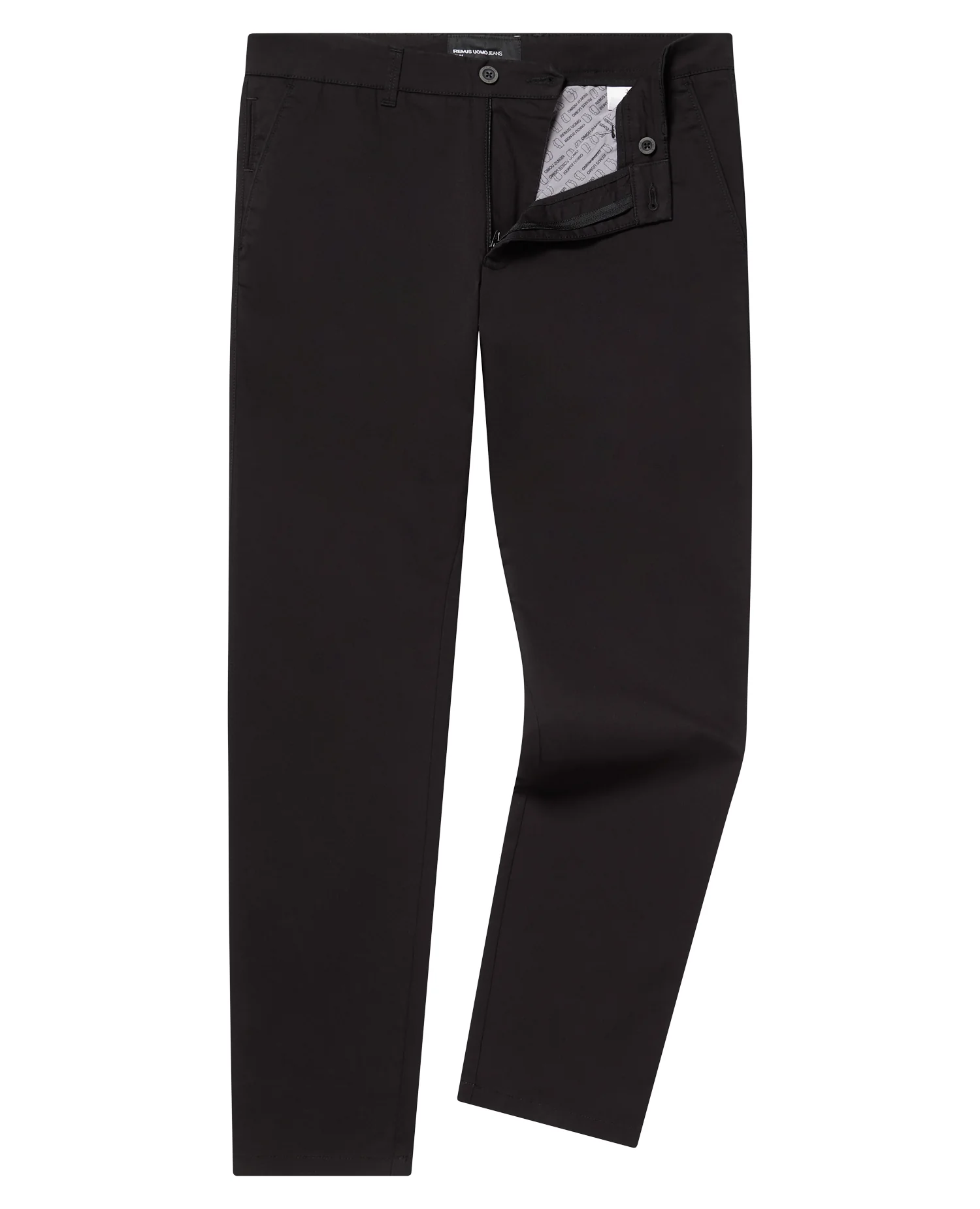 Black Slim Leg Cotton-Stretch Chinos - Image 6