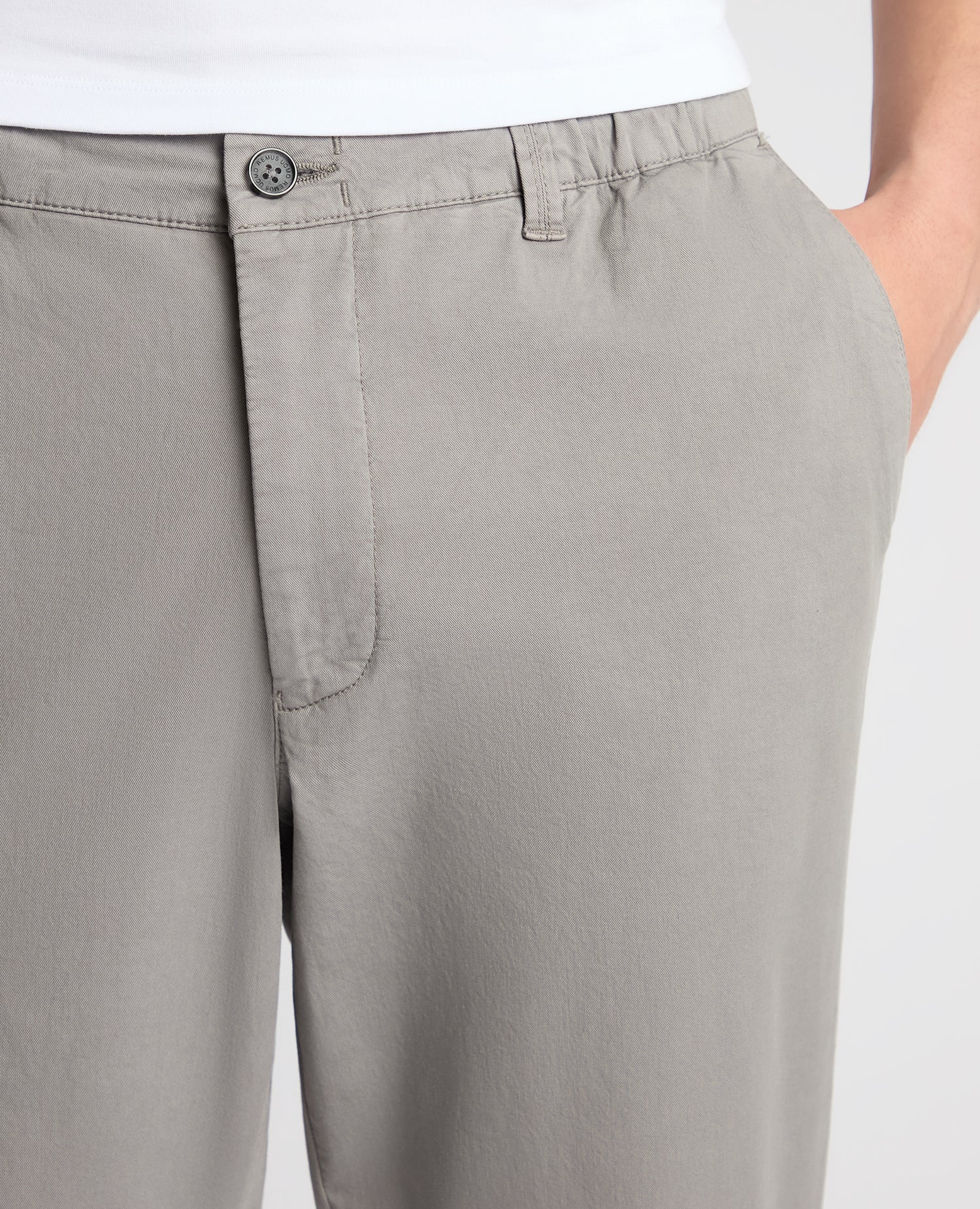 Grey Straight Leg Cotton-Blend Chinos - Image 4