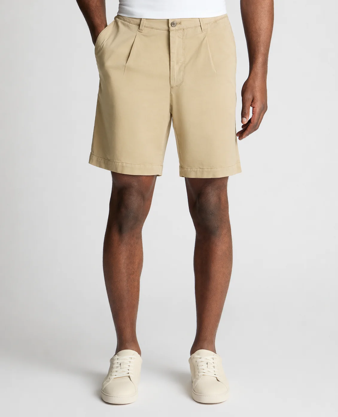 Stone Straight Leg Cotton-Blend Chino Shorts