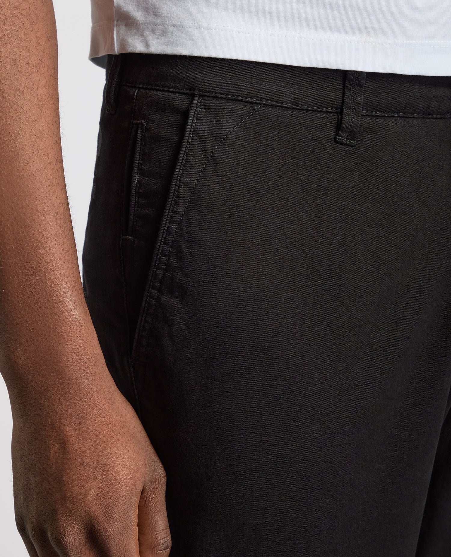 Black Straight Leg Cotton Stretch Chino - Image 4