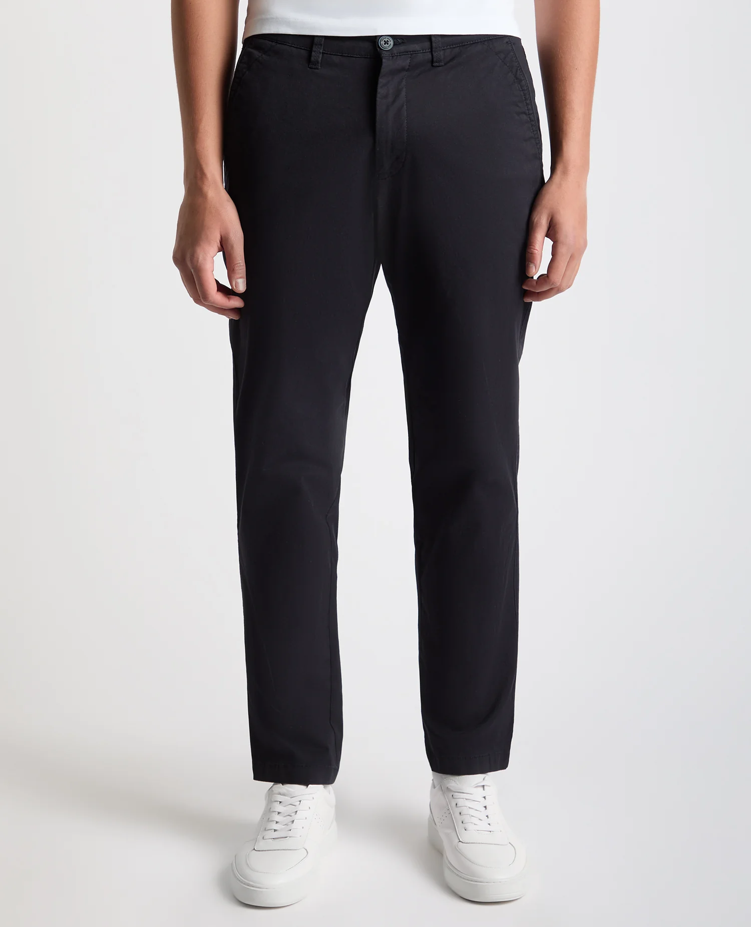 Navy Straight Leg Cotton Stretch Chino