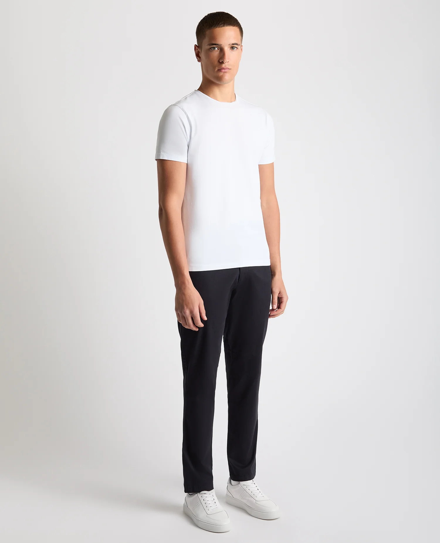 Navy Straight Leg Cotton Stretch Chino - Image 2