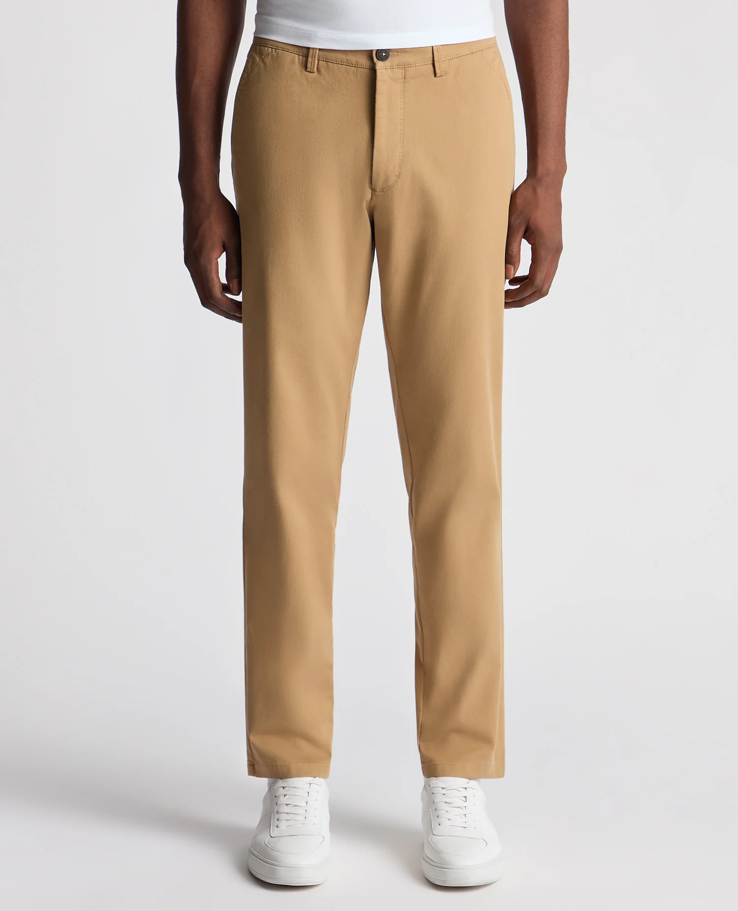 Straight Leg Cotton-Stretch Washed Chino