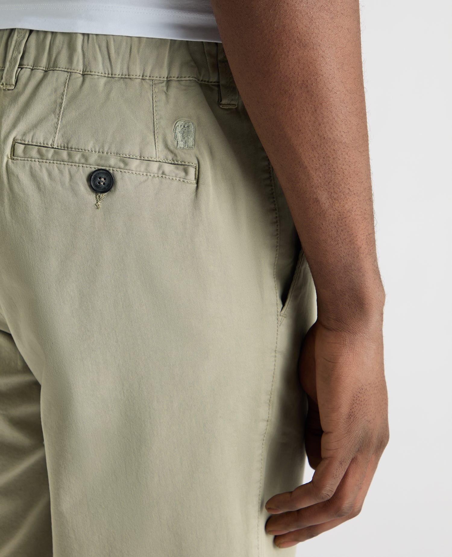 Green Straight Leg Cotton-Tencel Blend Chinos - Image 5