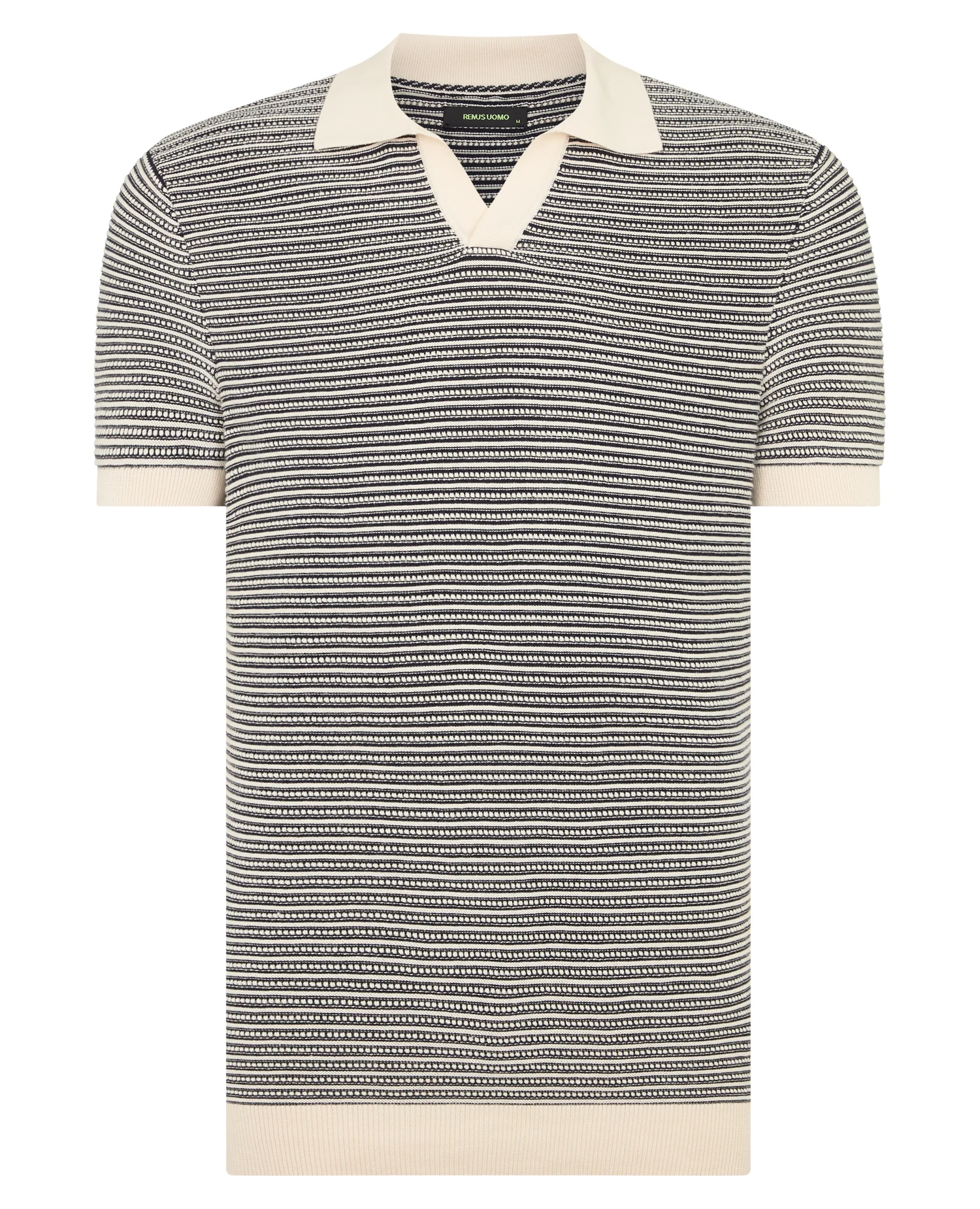 Stripe Knit V-Neck Polo - Image 6