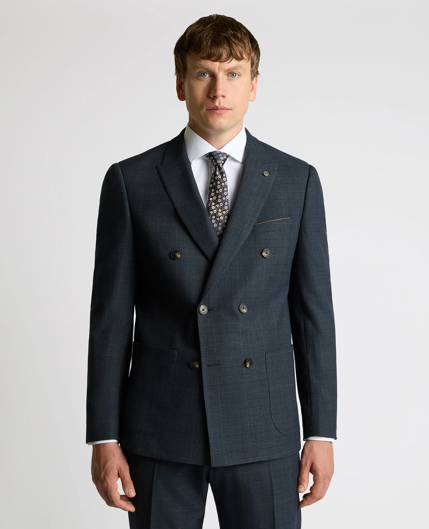 Slim Fit Double-Breasted Stretch Jacket