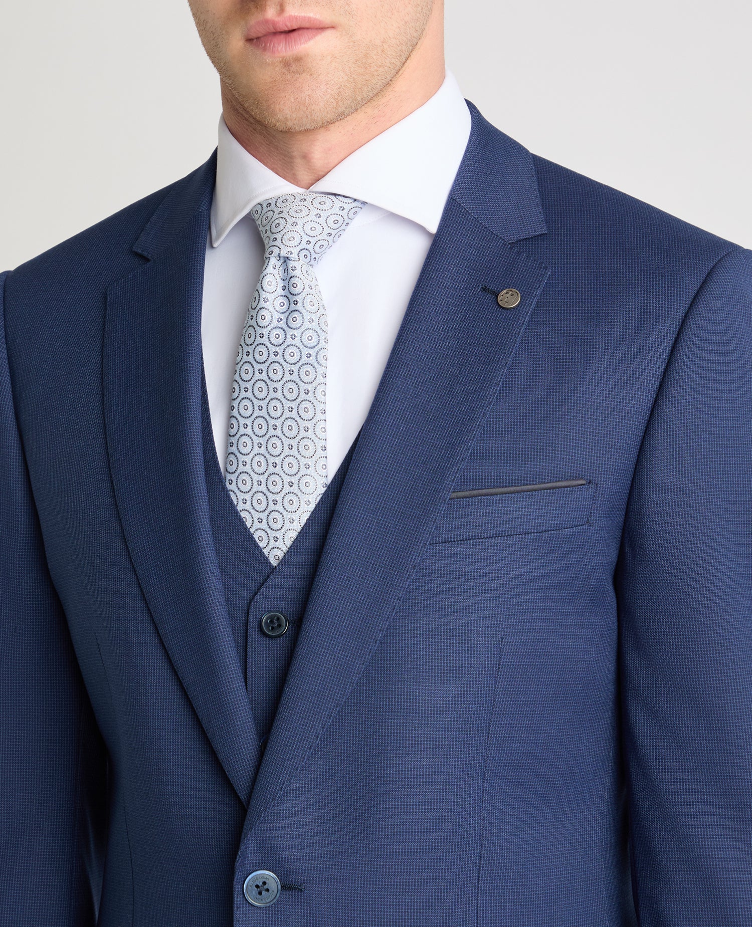 Tapered fit checked polyviscose stretch suit jacket - Image 4