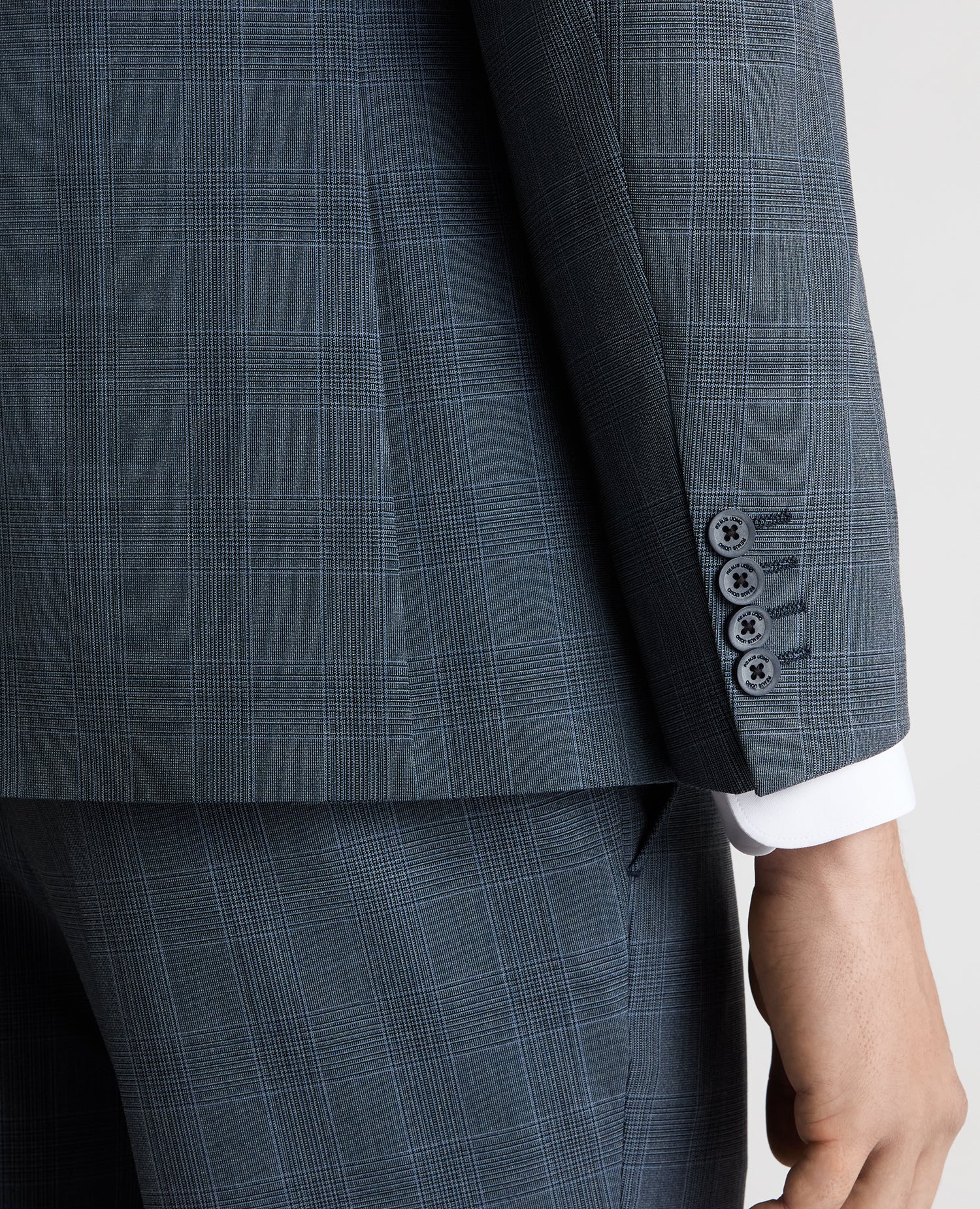 Tapered Fit Checked Stretch Suit - Image 5