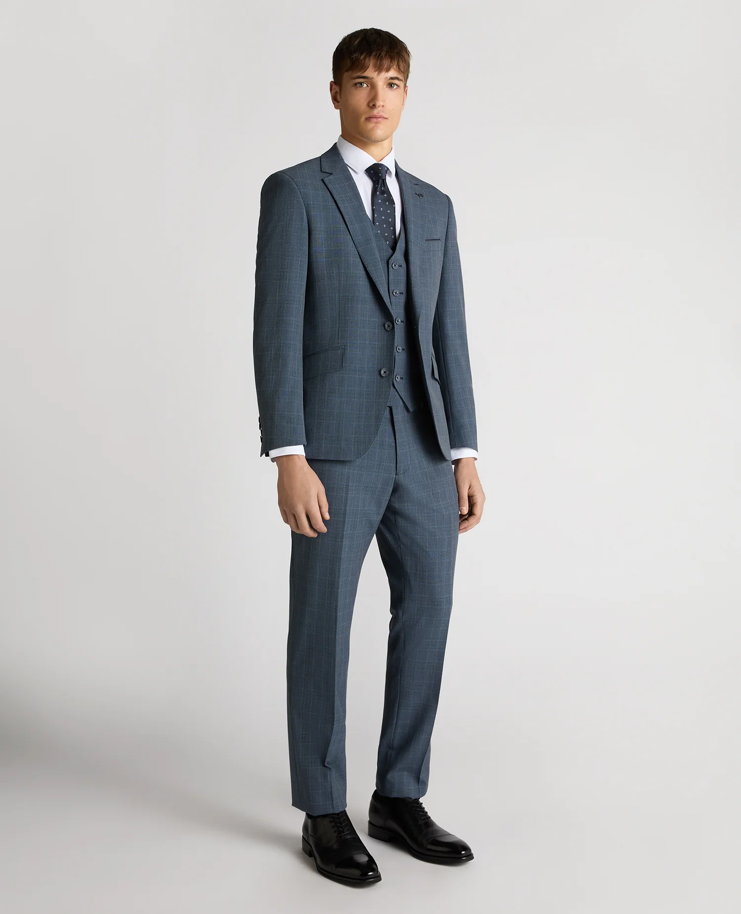 Tapered Fit Checked Stretch Suit Jacket - Image 2
