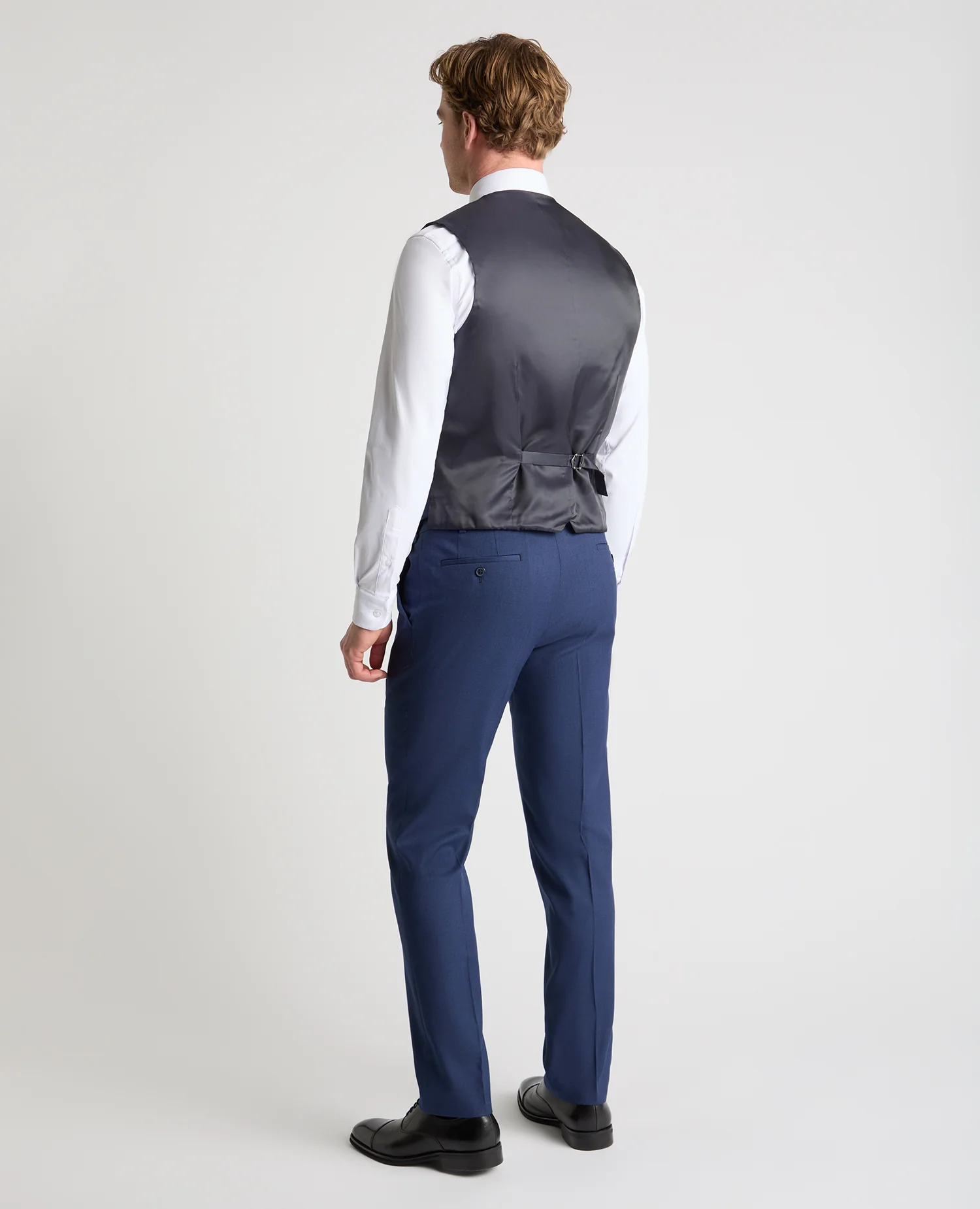 Tapered fit checked polyviscose stretch waistcoat - Image 3
