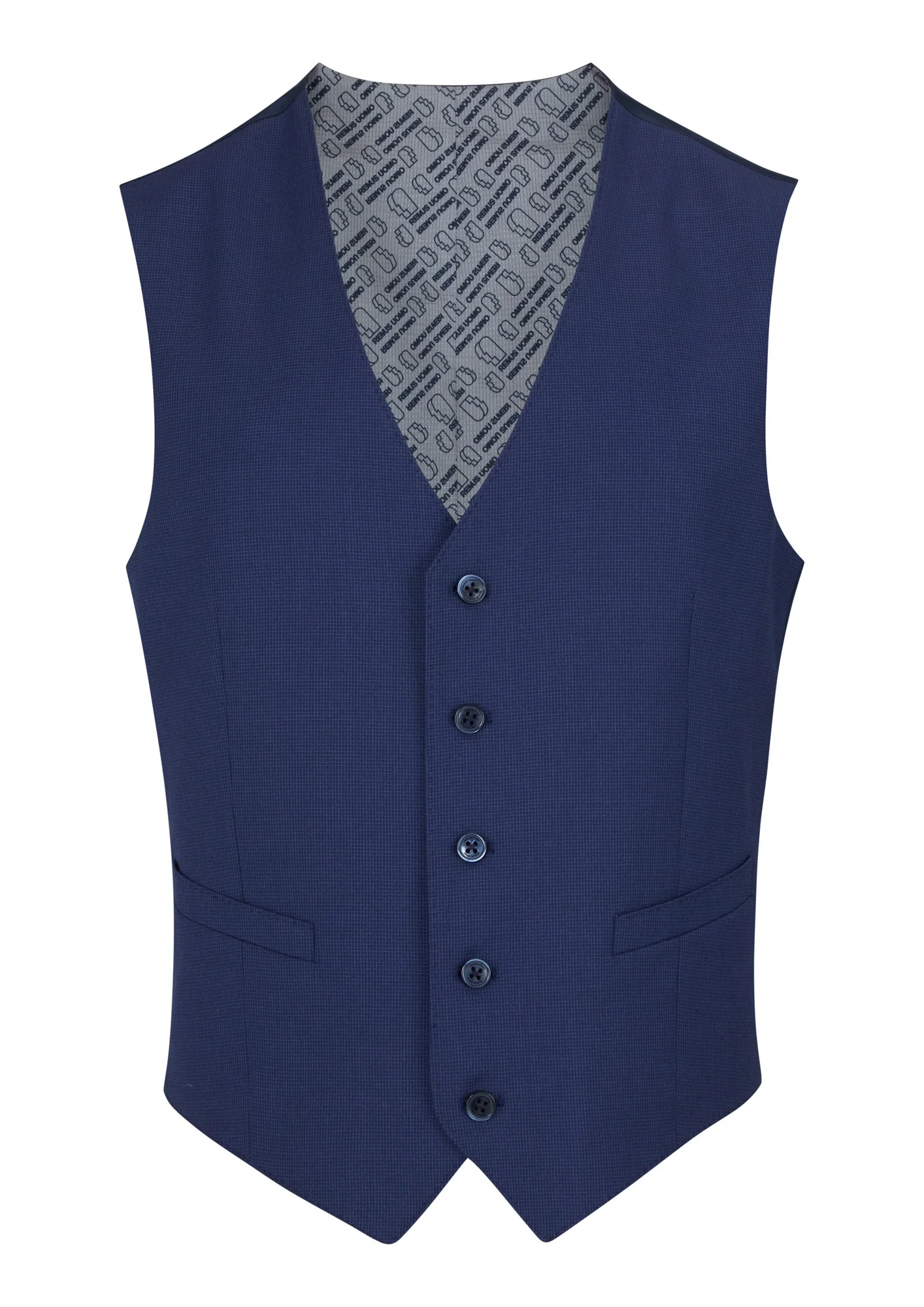 Tapered fit checked polyviscose stretch waistcoat - Image 5