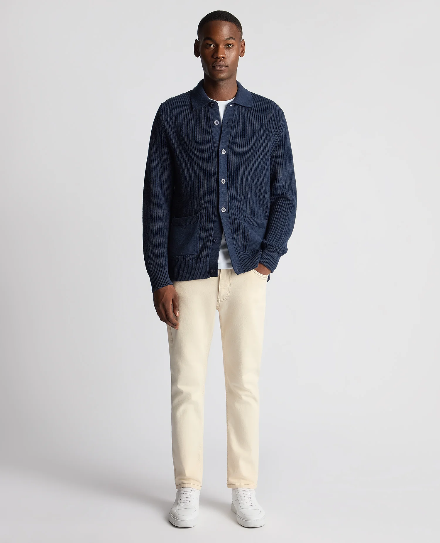 Tapered Fit Chunky Knit Cardigan - Image 2