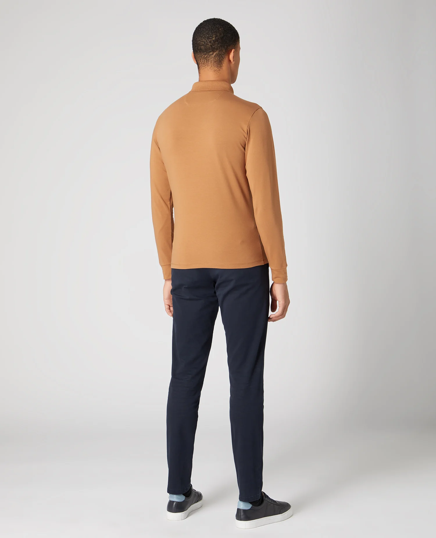 Tapered Fit Cotton-blend long seeve polo shirt - Image 3