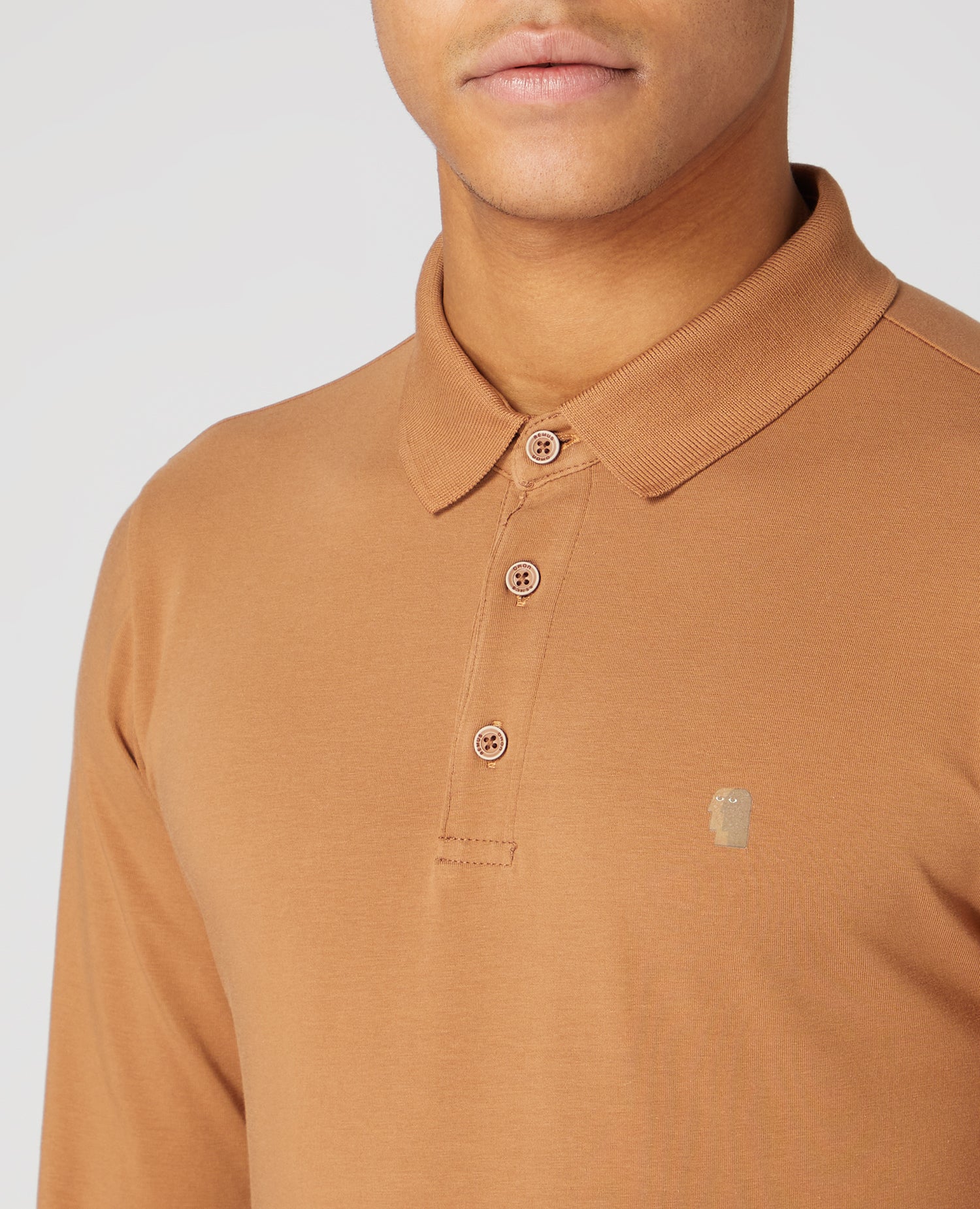 Tapered Fit Cotton-blend long seeve polo shirt - Image 4