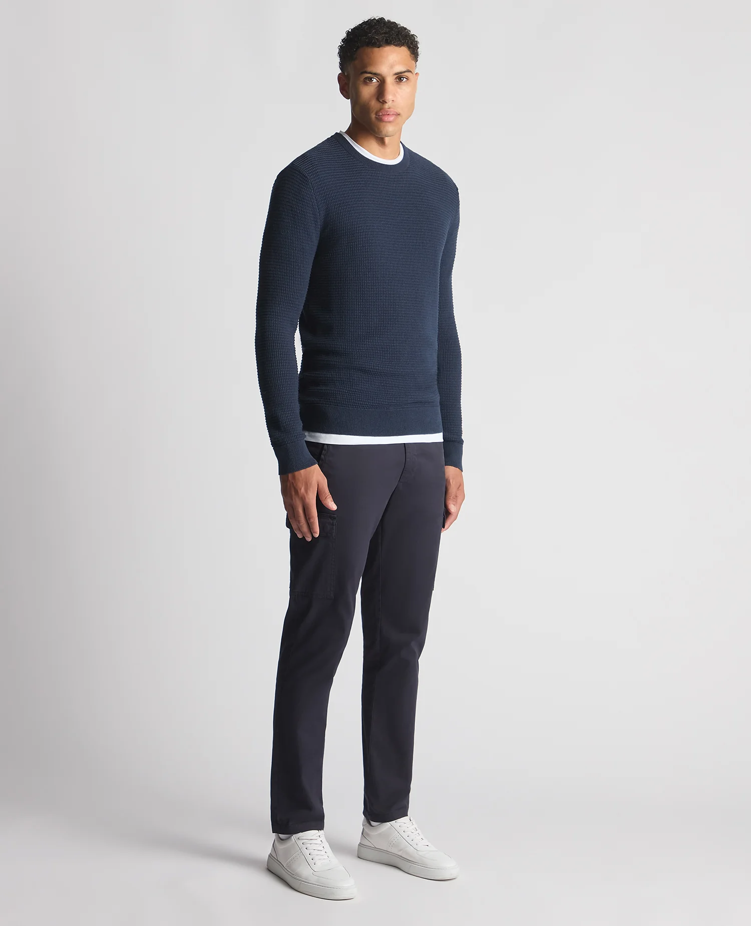 Tapered Fit Cotton Crew Neck Sweater - Image 2