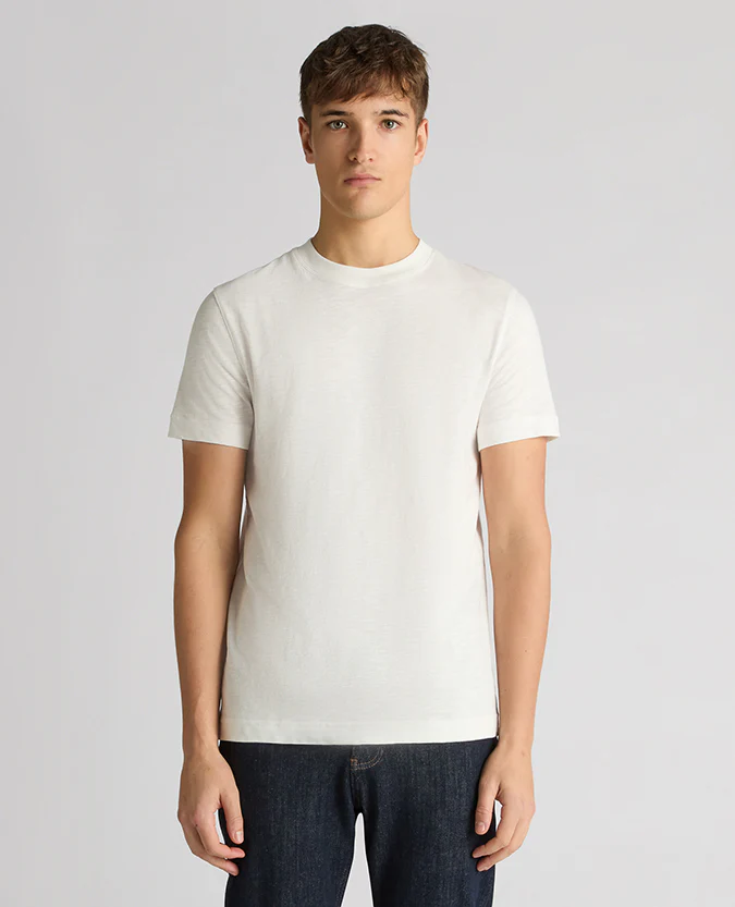 Tapered Fit Cotton Crew Neck Tee