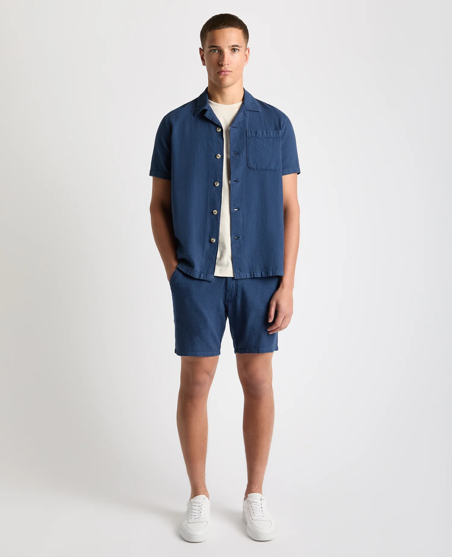 Tapered Fit Cotton-Linen Shirt - Image 2
