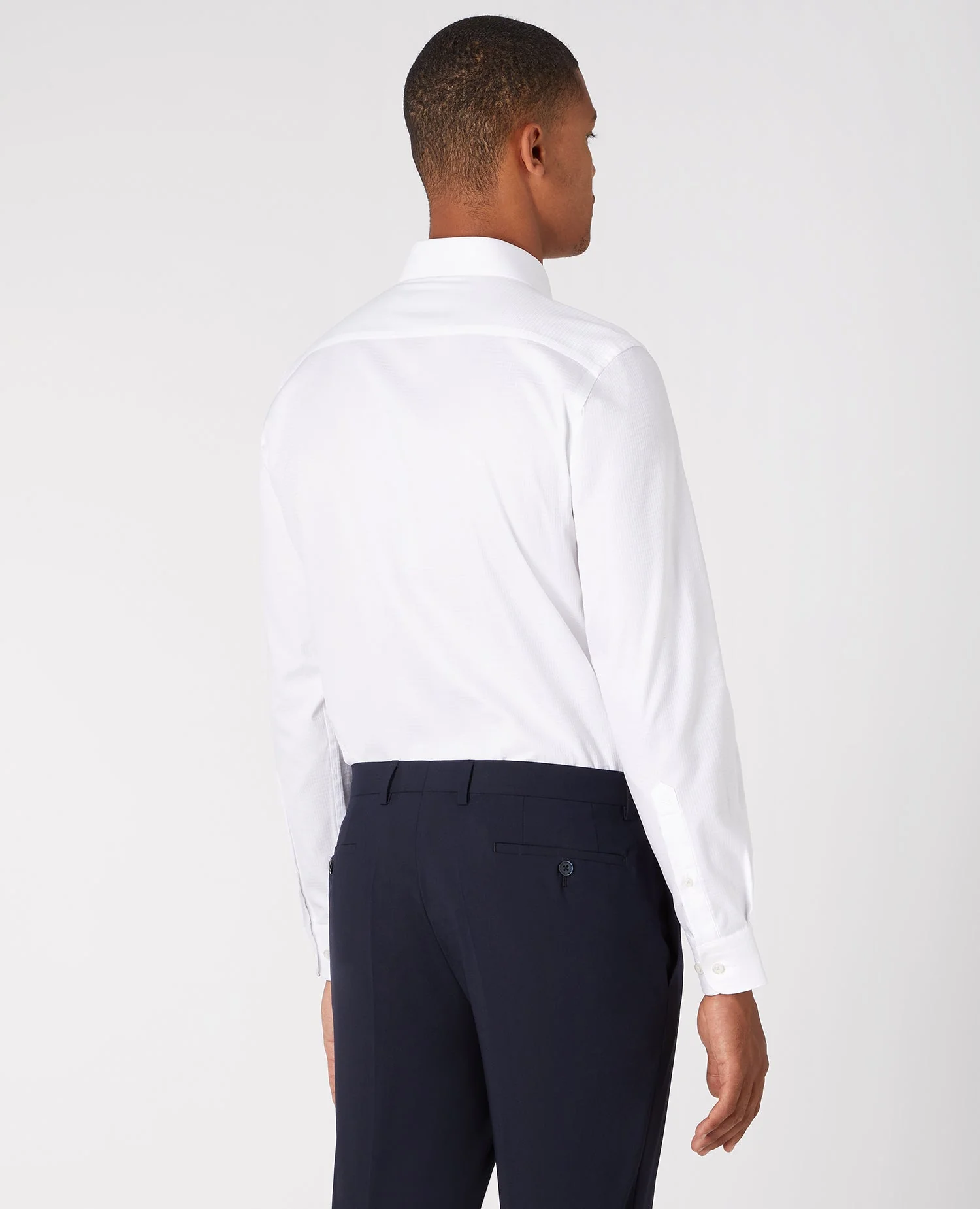 Tapered Fit Cotton Contrast Collar Shirt - Image 3