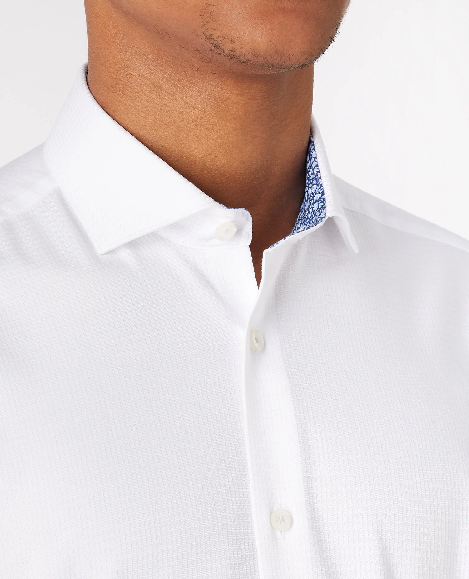 Tapered Fit Cotton Contrast Collar Shirt - Image 4