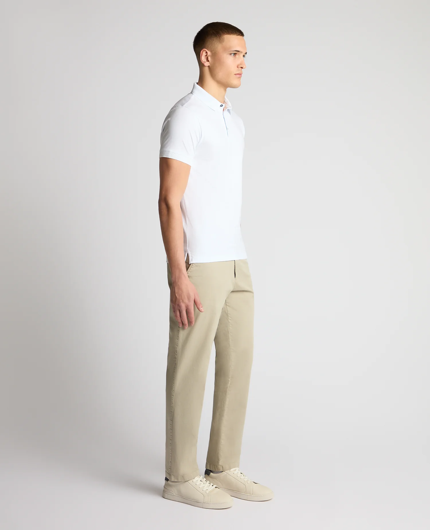 Tapered Fit Cotton-Stretch Polo Shirt - Image 4