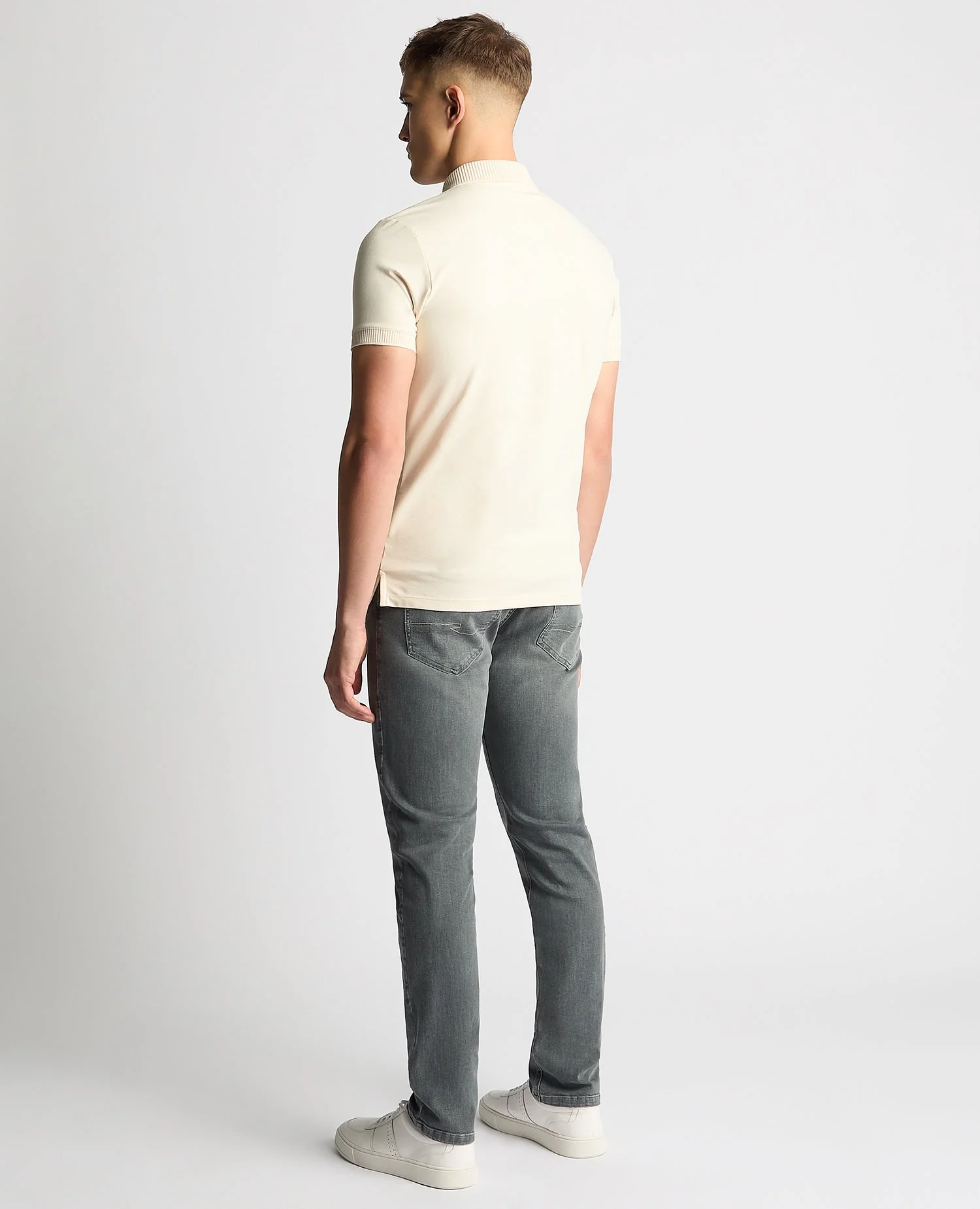 Tapered Fit Cotton-Stretch Polo Shirt - Image 3